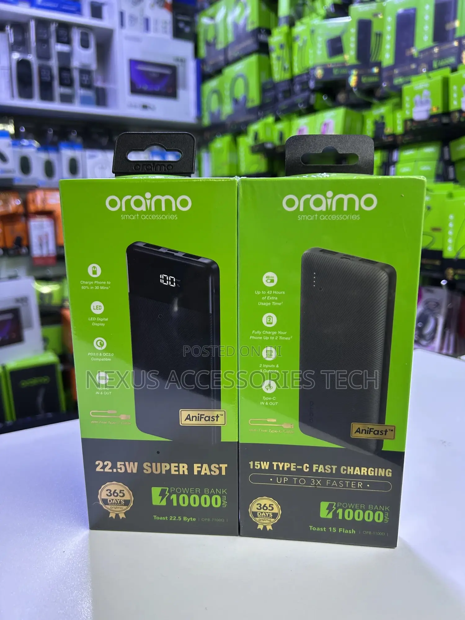 Oraimo15w Fast Charging Power Bank/Type-C/Original