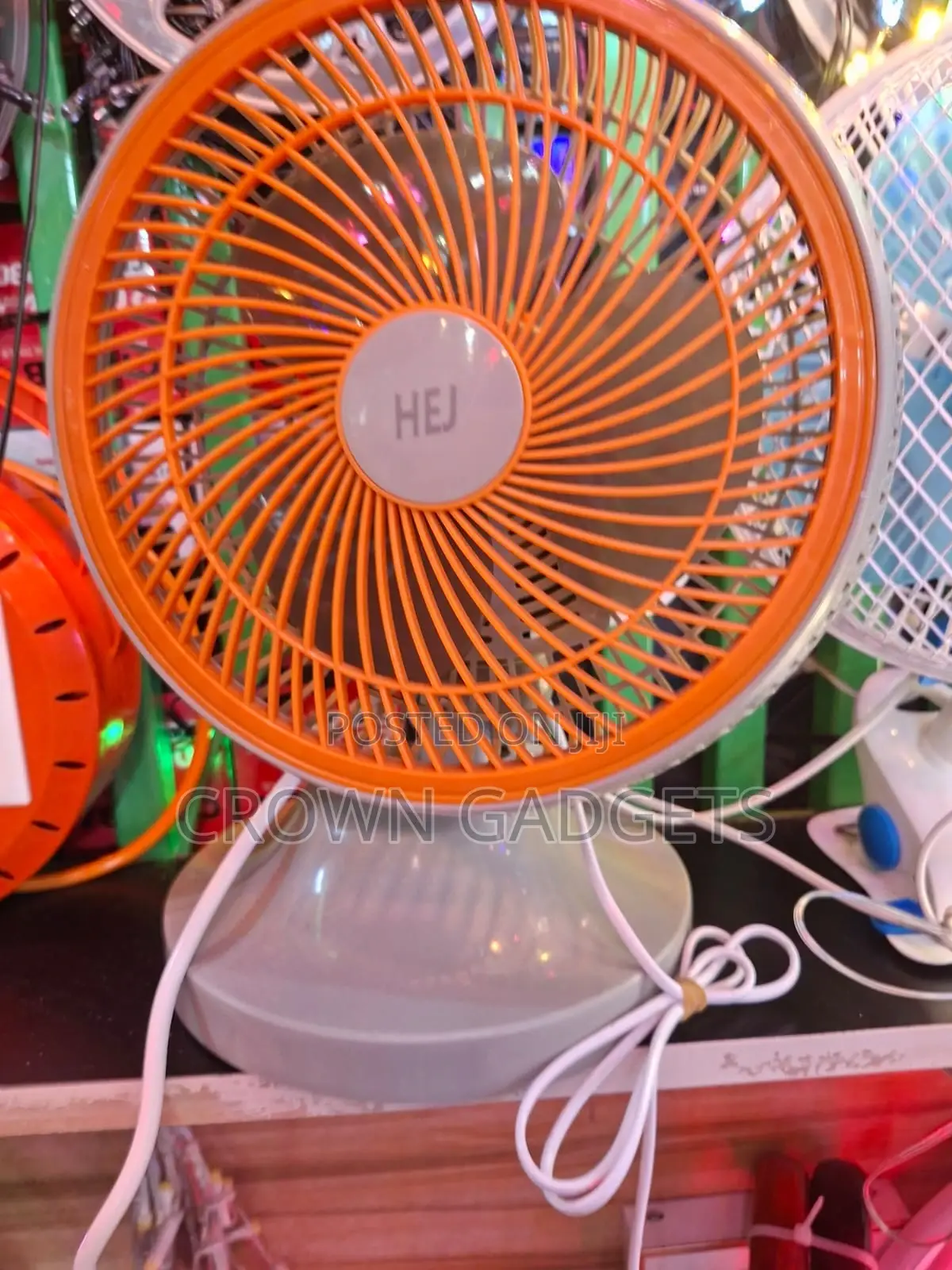 Luminous Buddy 9 Inch Table Fan 3 Blade Royal Orange