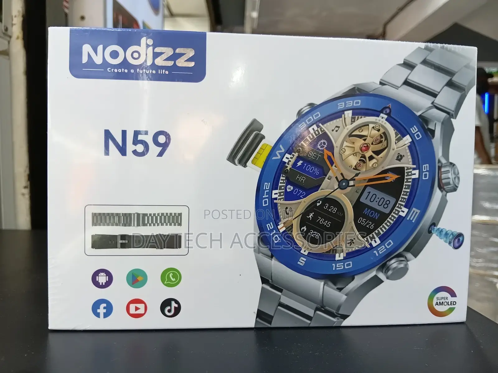 Nodizz N59 Android Smart Watch, Dual Camera, 4gb Ram, 64gb Rom.