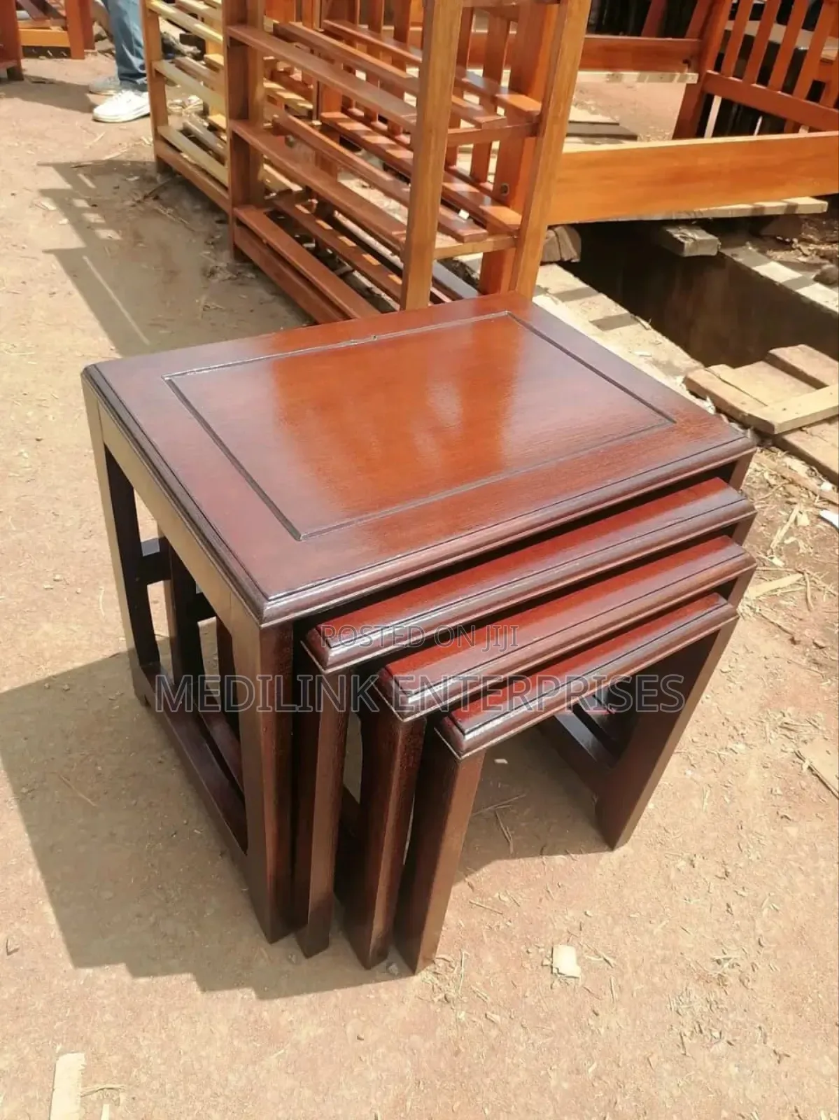 Lisa Walnut Nestle Stools Set