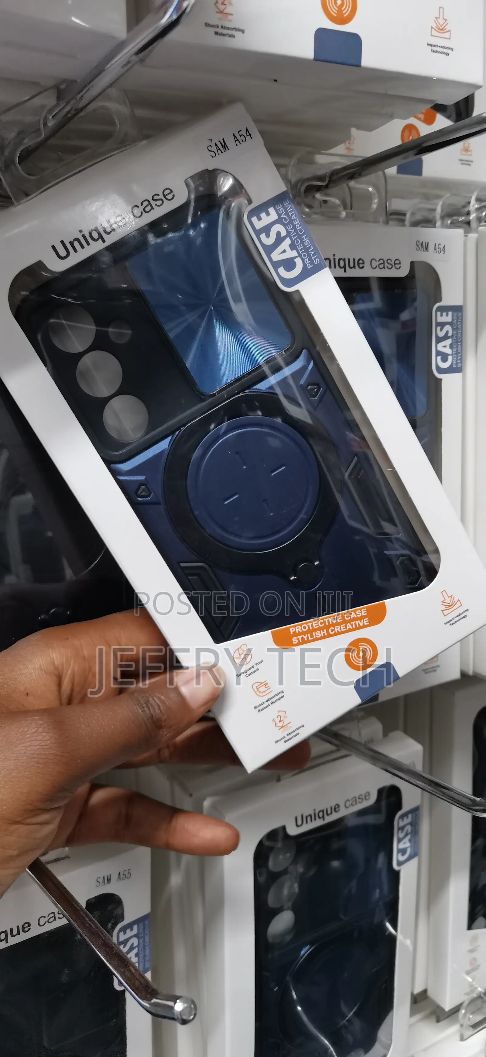 Espae Samsung Galaxy A54 Magnetic 360° Ring Hard Camshield Case