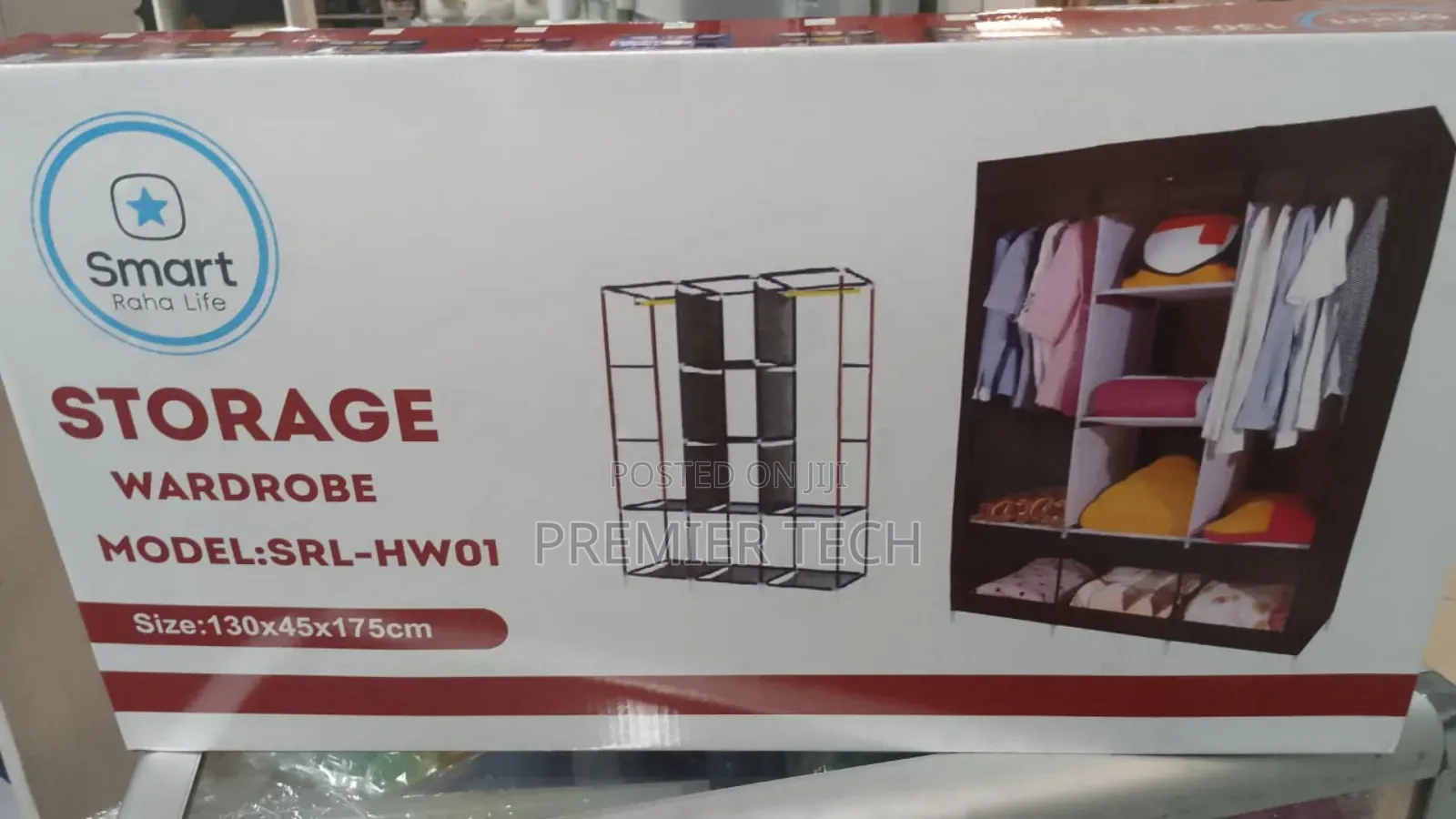 3 Column Mettalic Wadrobe With Canvas Cover