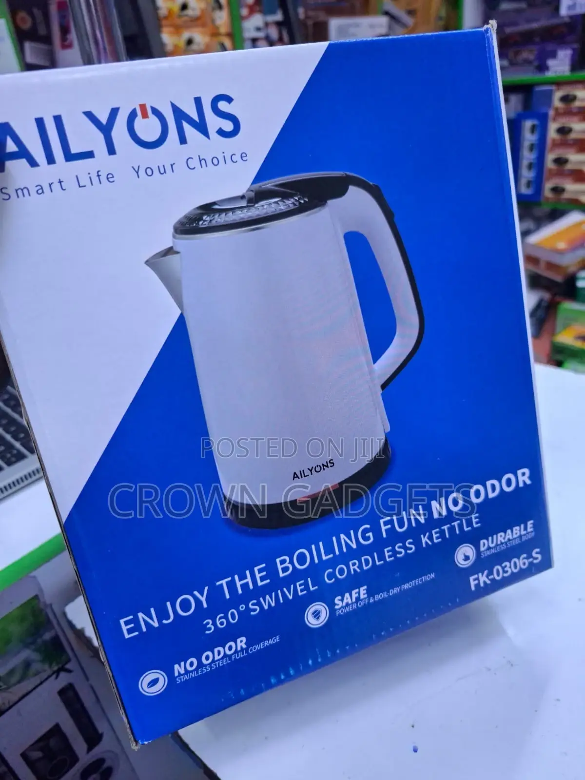 Ailyons Fk-0306-S Cordless Electric Kettle With Auto Shut-Off