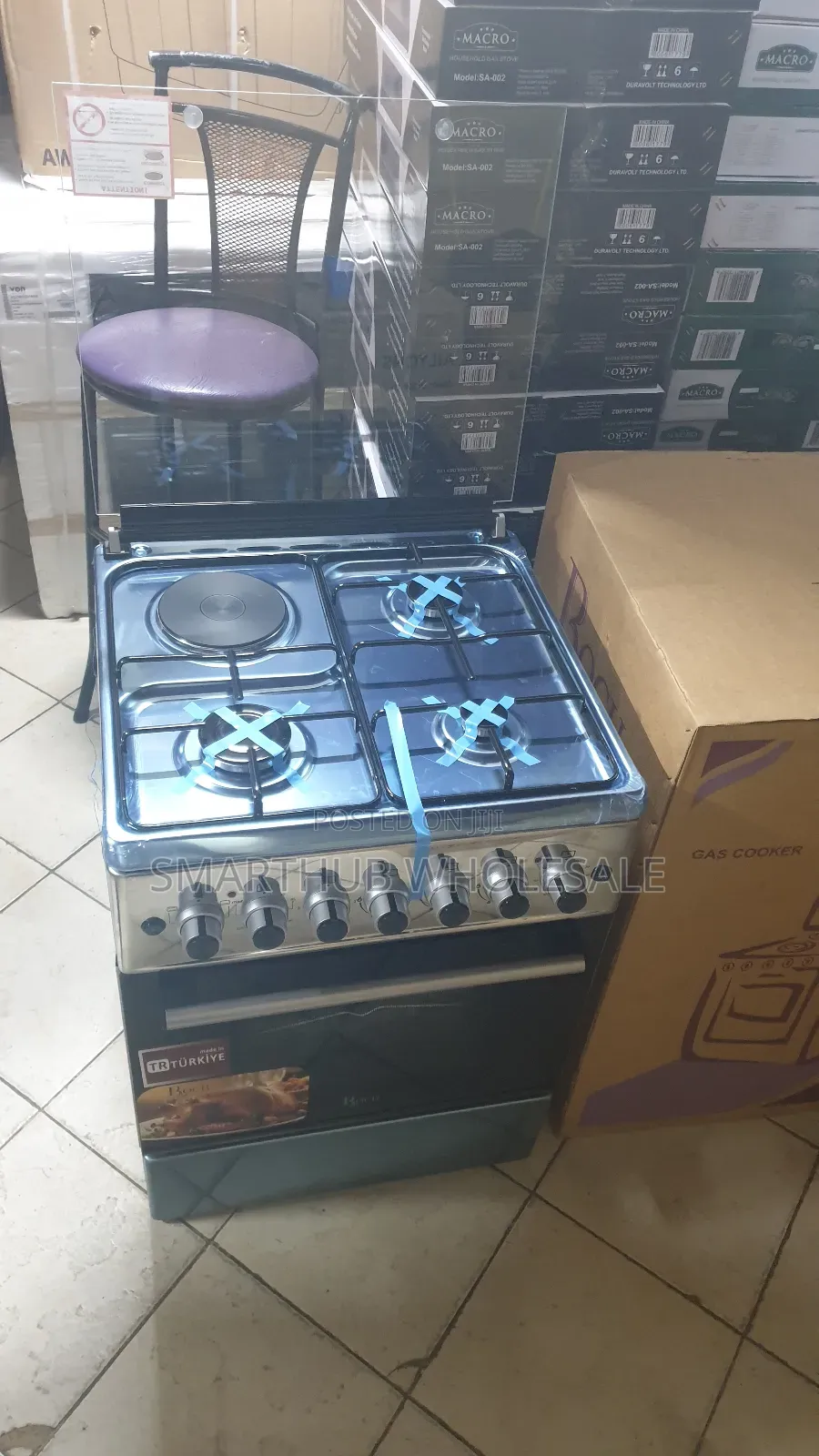 Turkey Model Roch 60x60 Standing Cooker 3 Gas + 1 Electric Oven