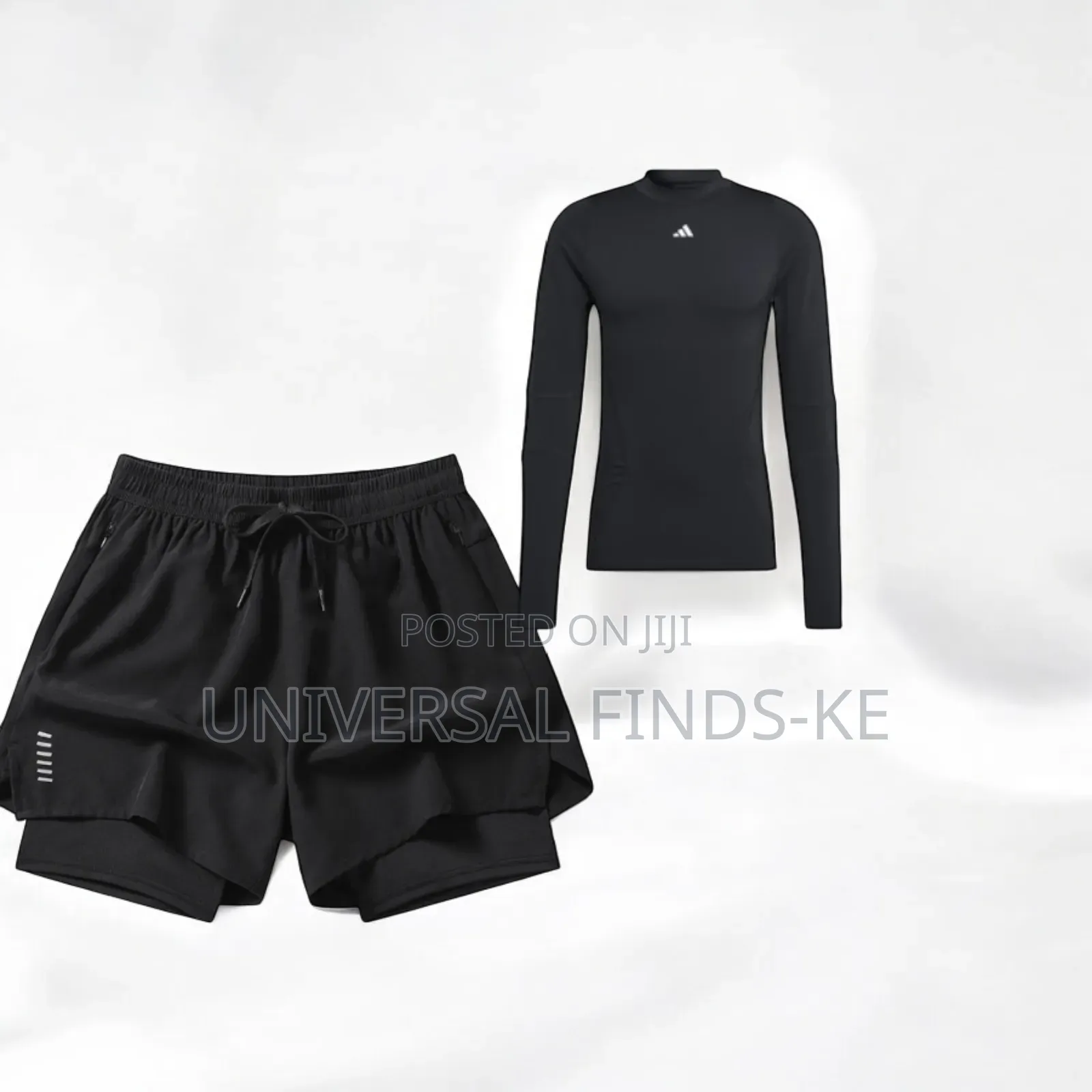 Flexible Gym Short +Free Adidas Stretch Shirt Long Sleeve