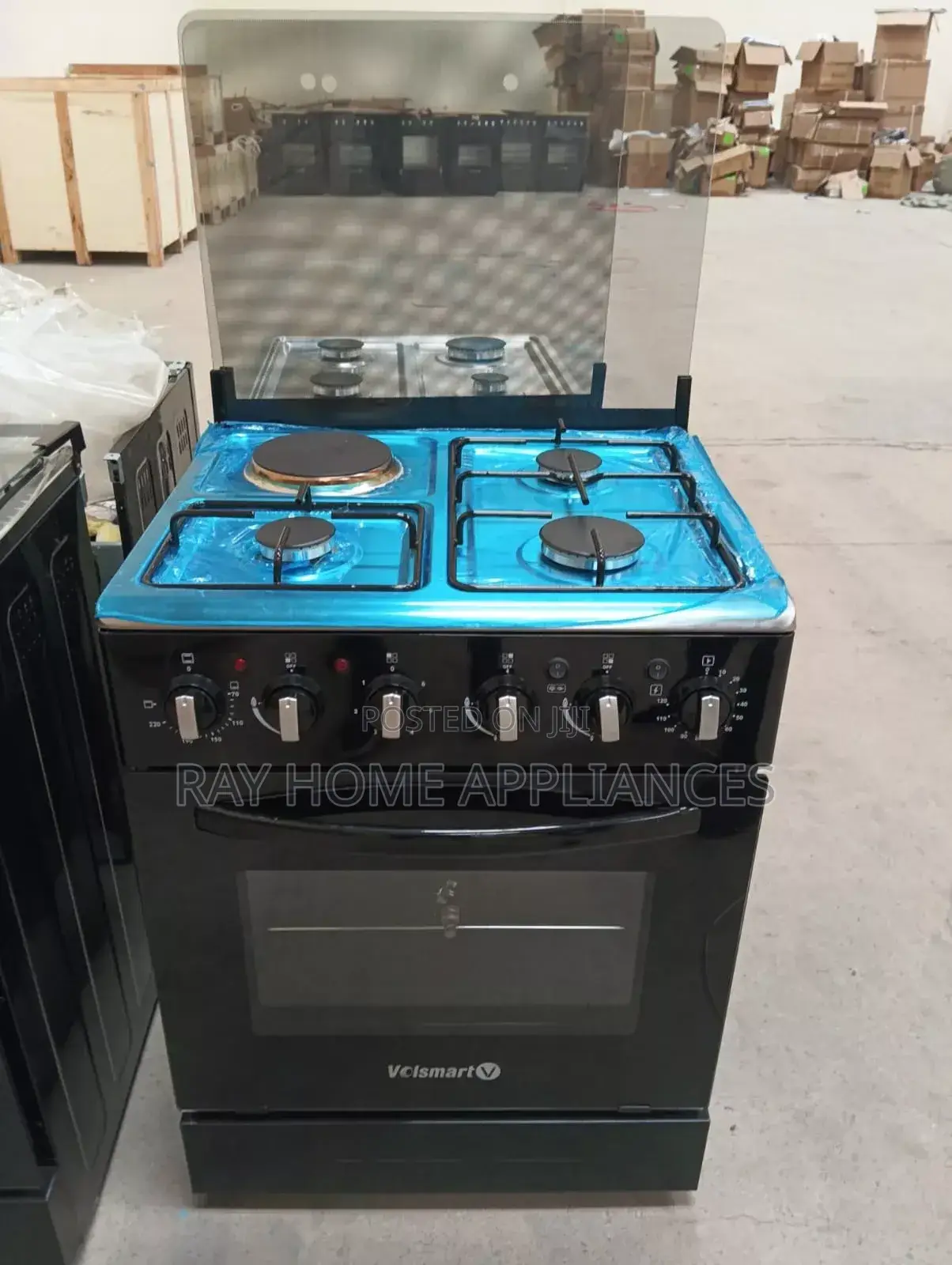 50cm*55cm Volsmart 3gas+1electric Hotplate Jet Standing Cooker