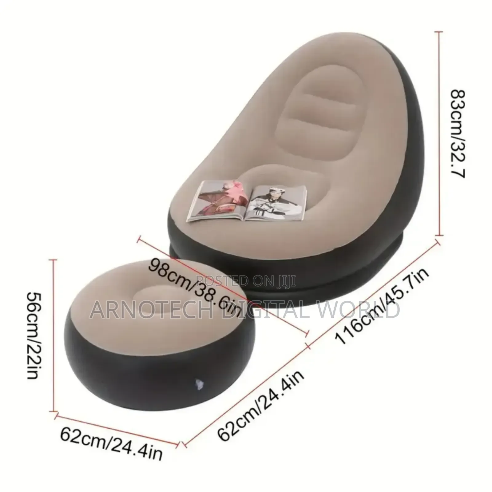 Inflatable Deluxe Lounge Seat With Footrest