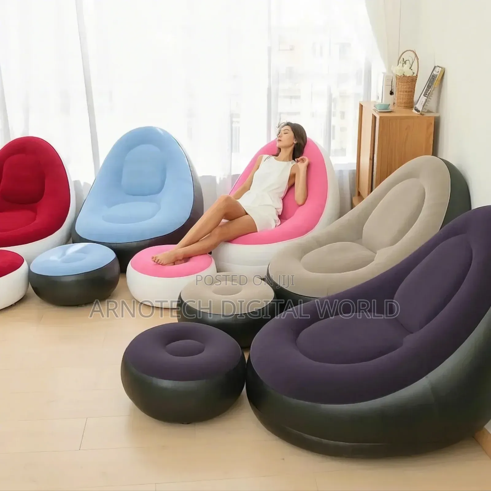 Inflatable Deluxe Lounge Seat With Footrest