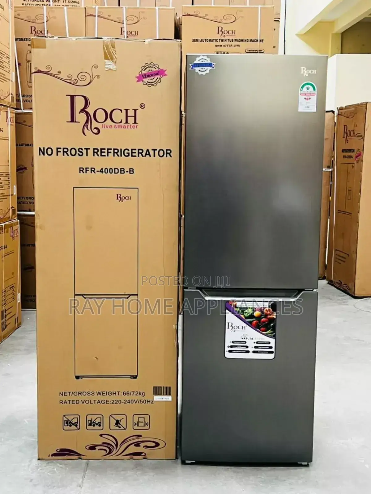 Roch No Frost (Rfr-400db-B) Double Door Fridge - 330 LTRS