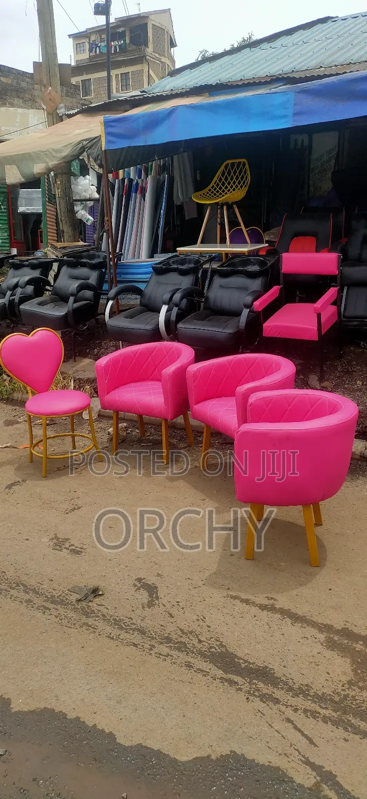 Pink Leather Salon Seats/ Nails Chair