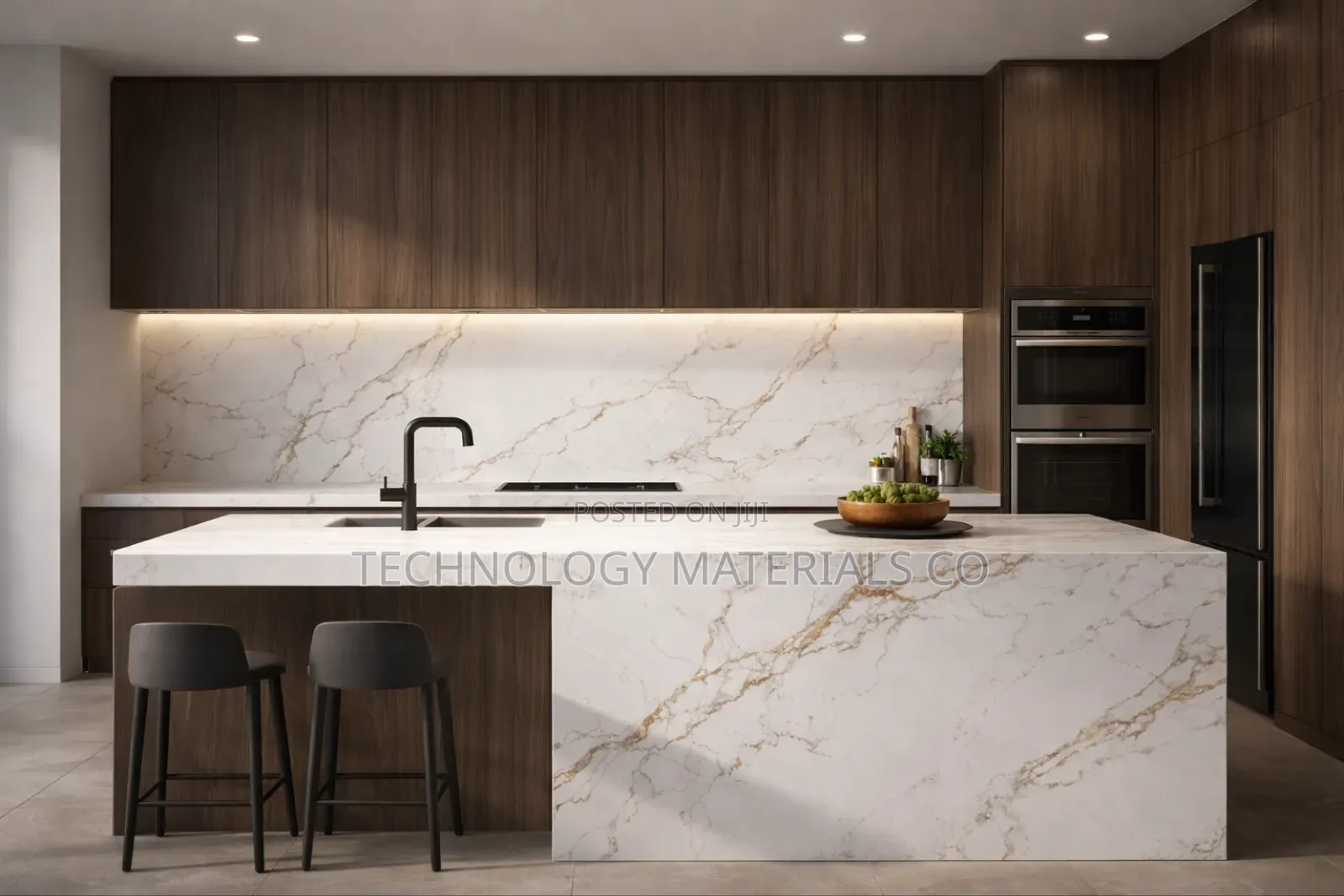 Modern Sintered Stone Kitchen Countertop Backsplash