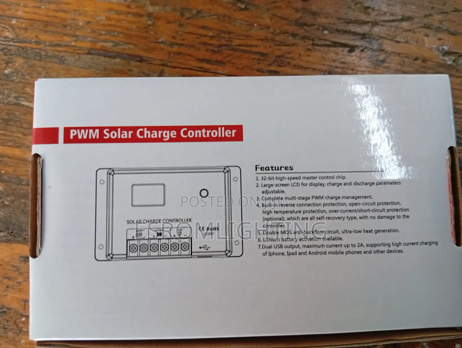 PWM Srne Solar Charge Controller – 20 30 Amps 12v/24v Auto