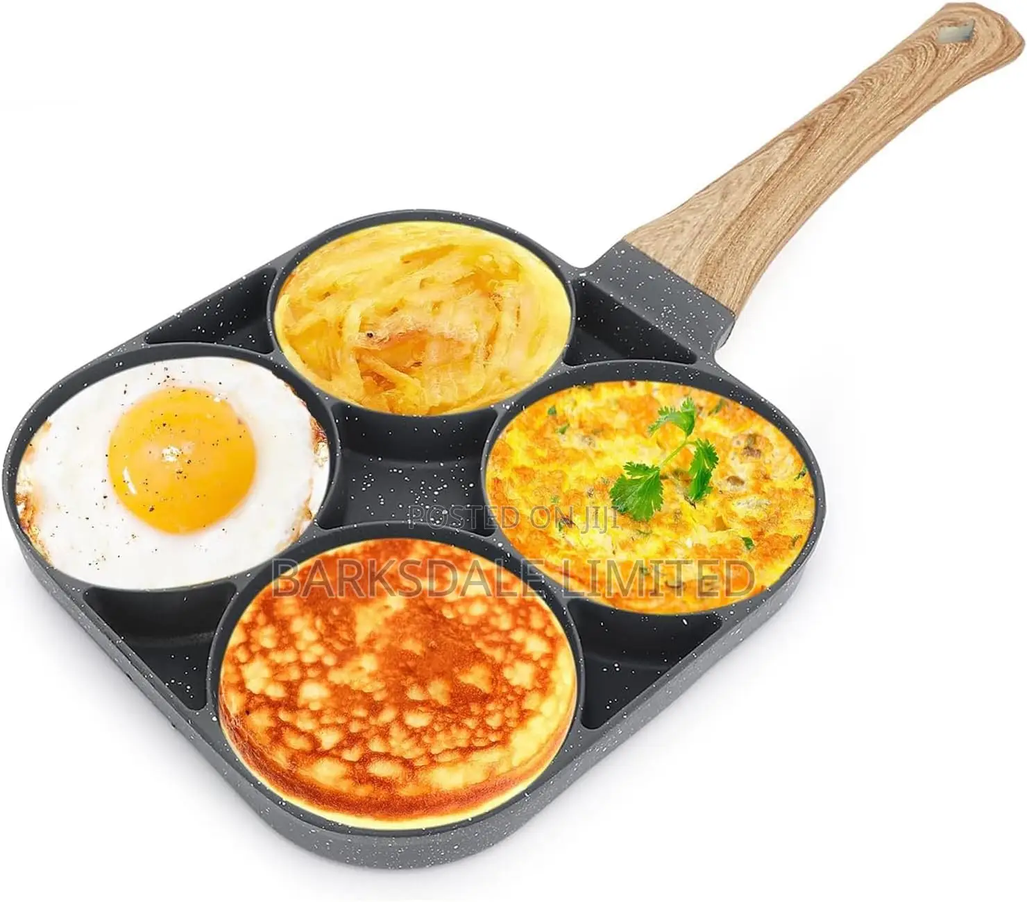 Ceramic Granite Non-Stick 4 Slot Pancake Eggs Pan Frying Cooking