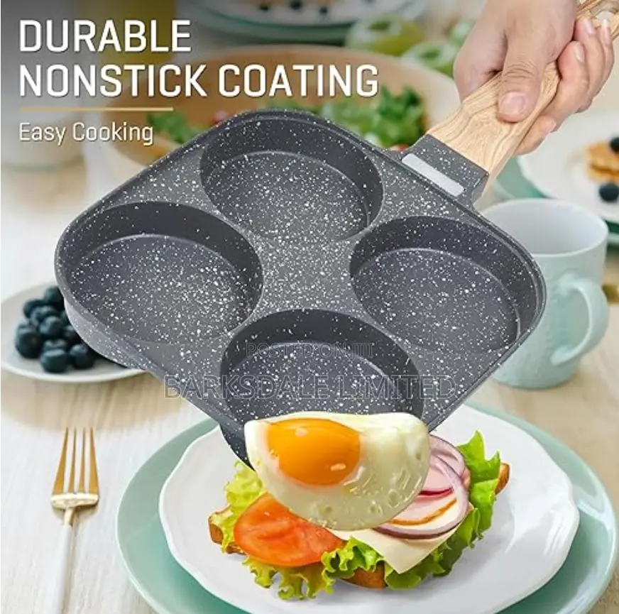 Ceramic Granite Non-Stick 4 Slot Pancake Eggs Pan Frying Cooking