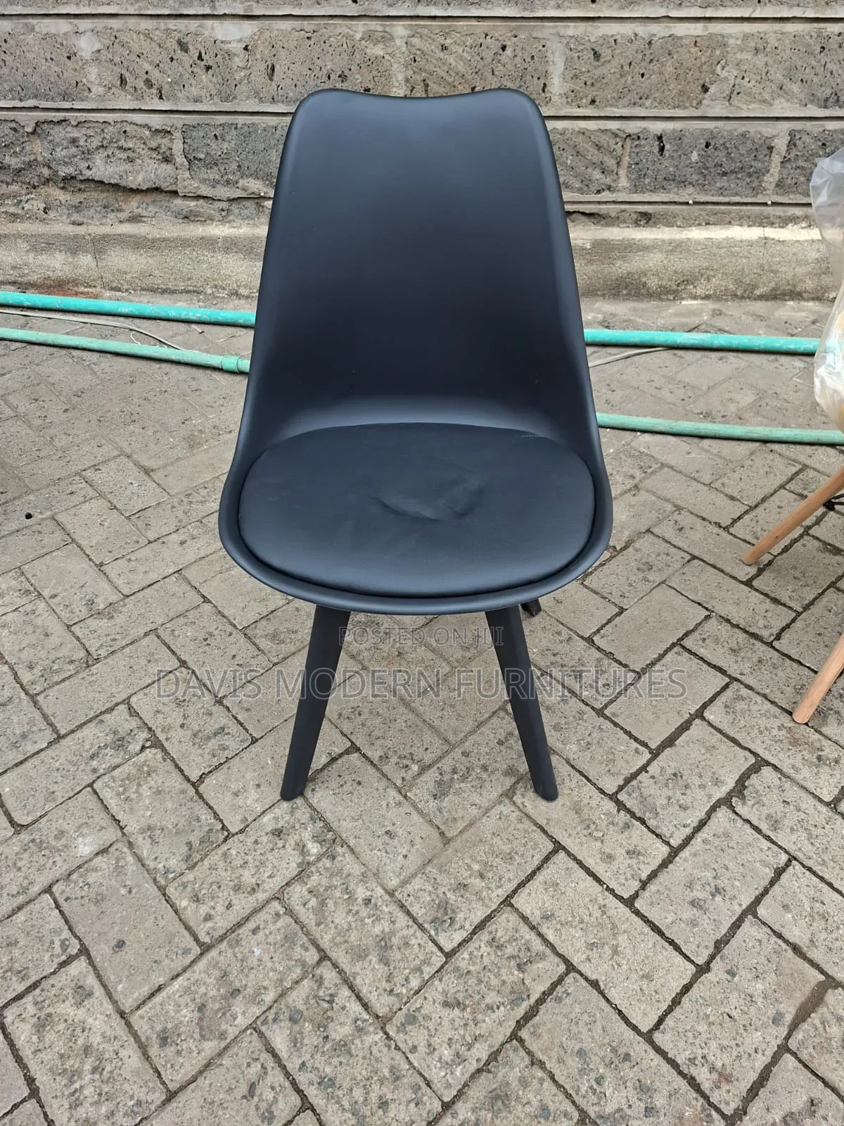 Padded Black With Plastic Legs