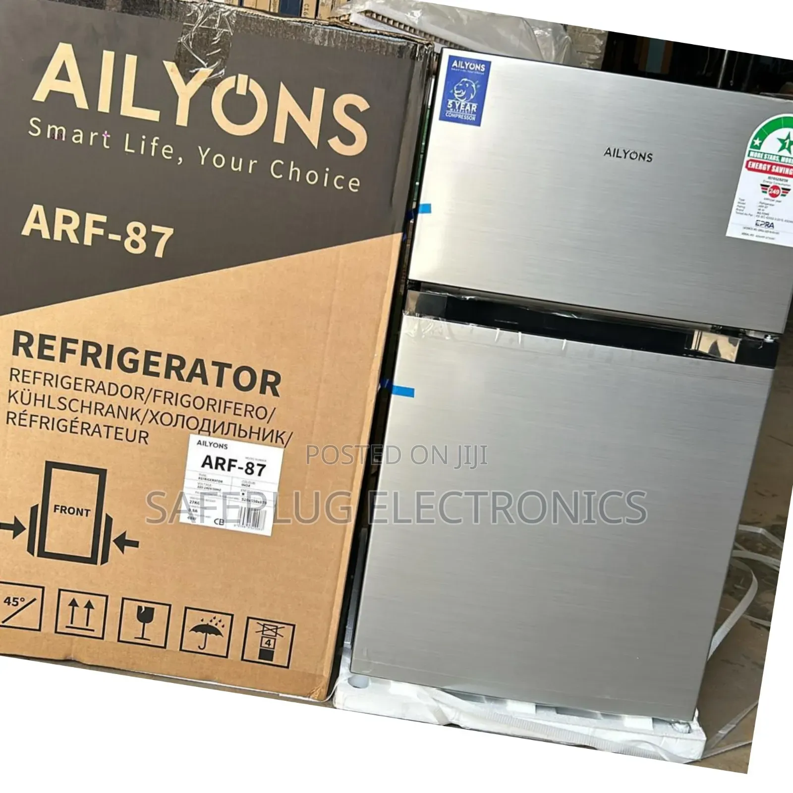 Fridge -86l Ailyons Portable Refrigerator Arf-87 - Dual Door