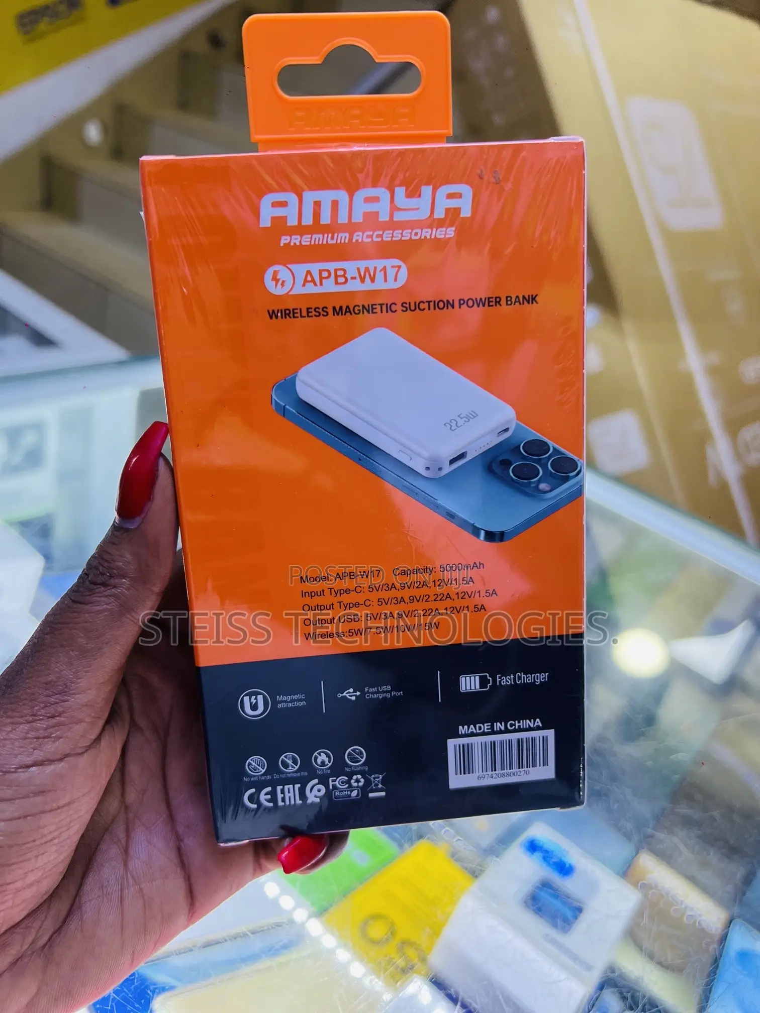 Amaya Magnetic Wireless 5000mah Powerbank