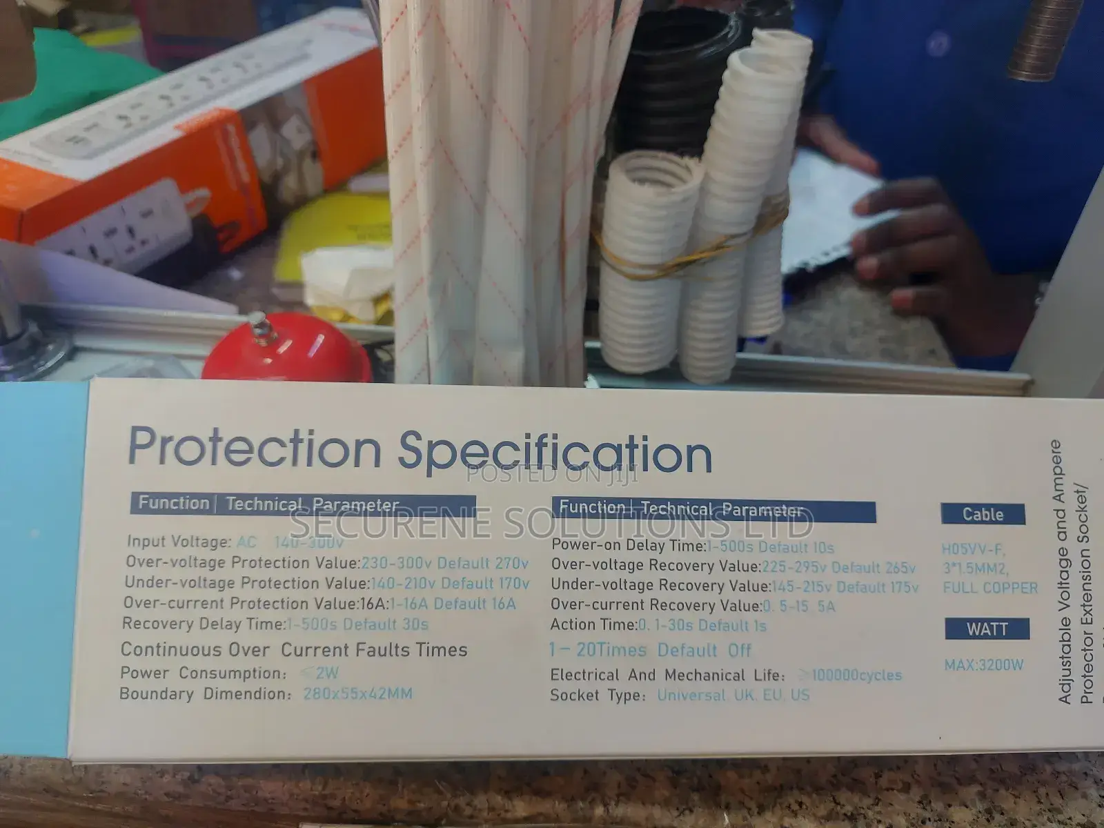 Adjustable Voltage And Ampere Protector Extension Socket.