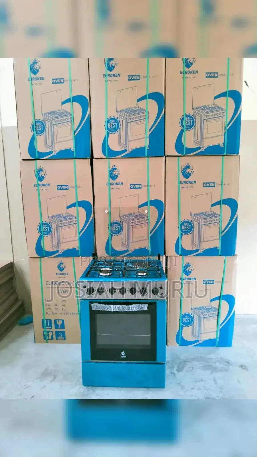 Euroken 60x65 3+1 Standing Cooker With an Electric Double Heater Oven.