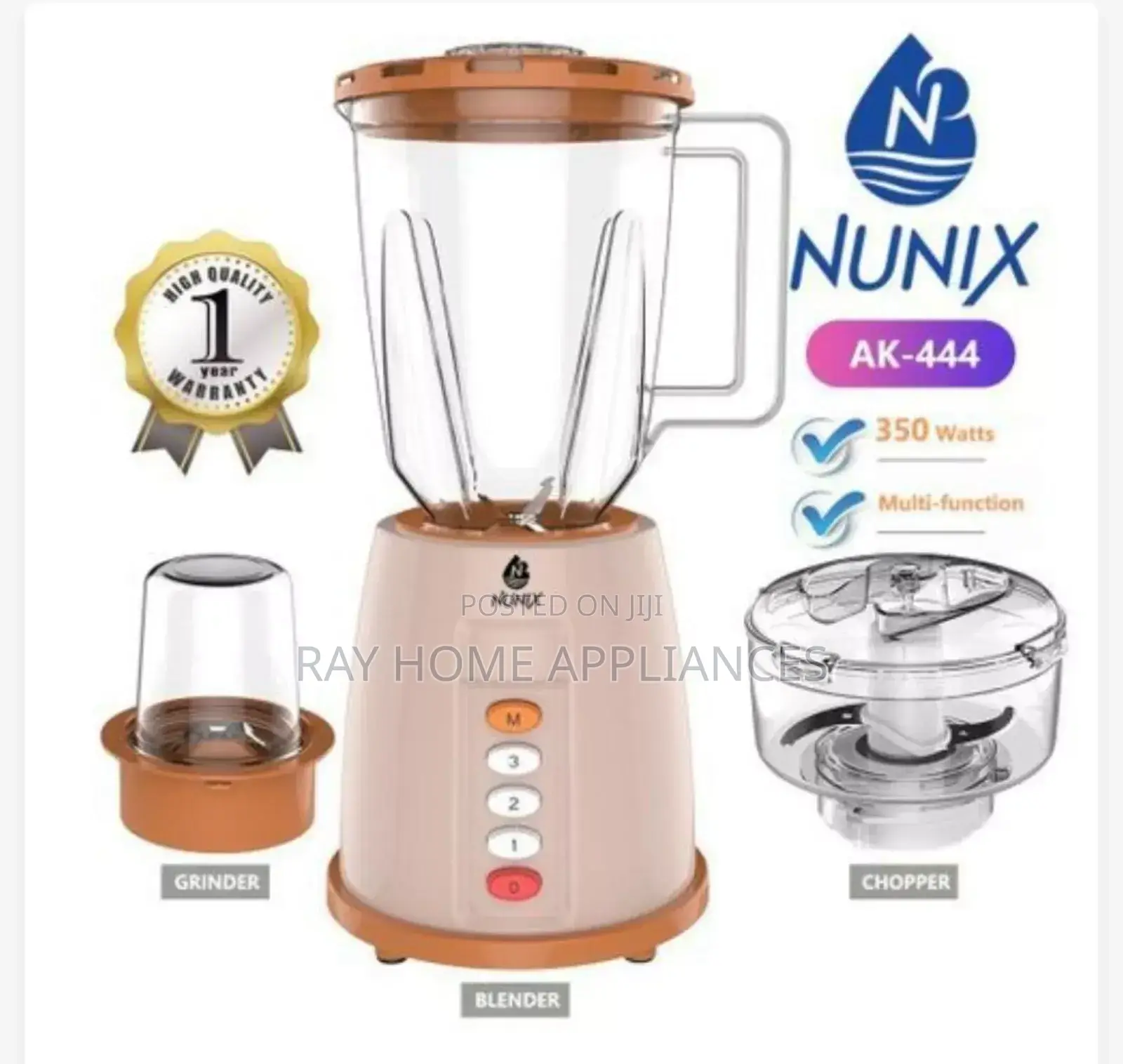 Nunix Ak 444 3 in 1 Blender, Chopper and Grinder