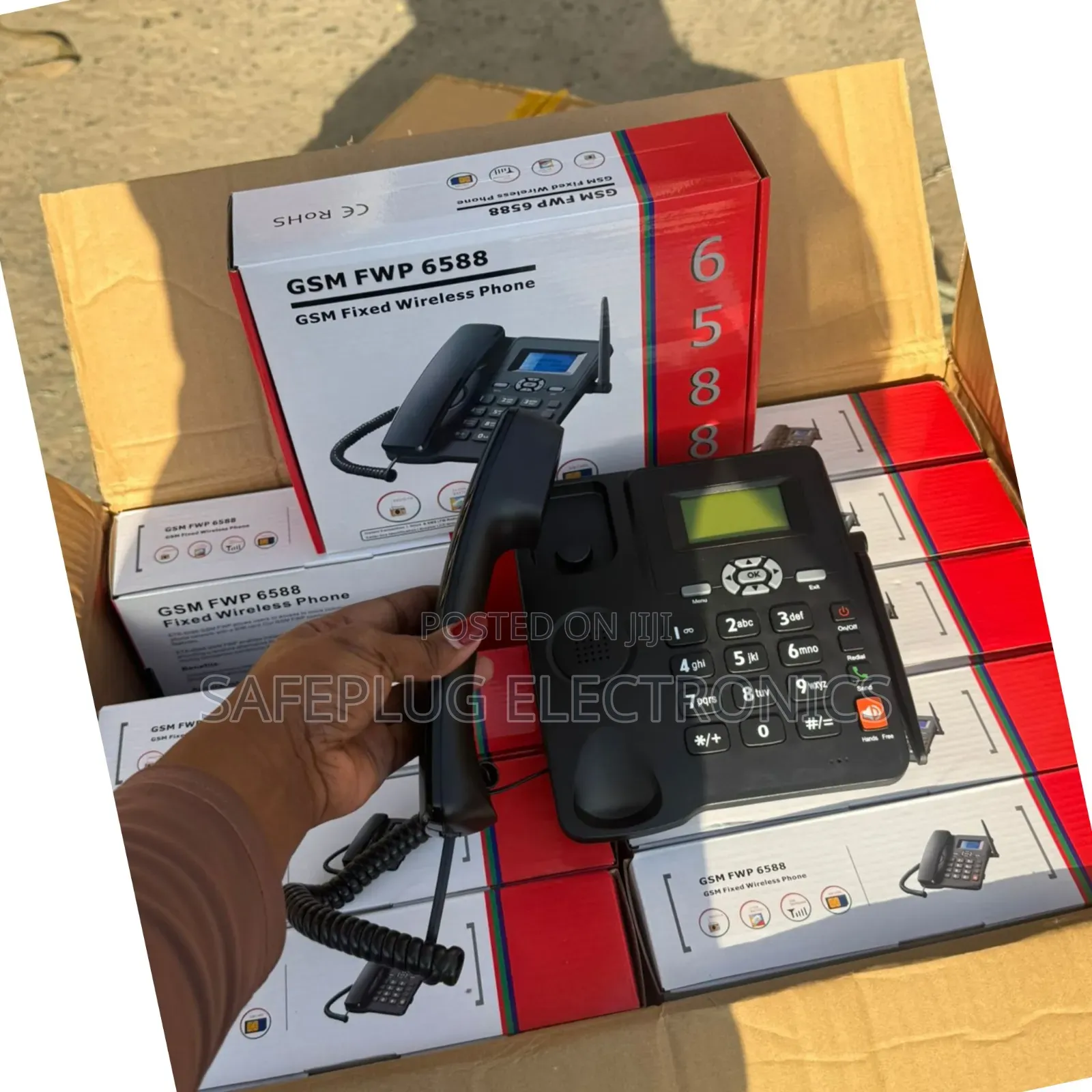 Dual Sim Desk Phone GSM 6588 - Backup Battery 48hrs |