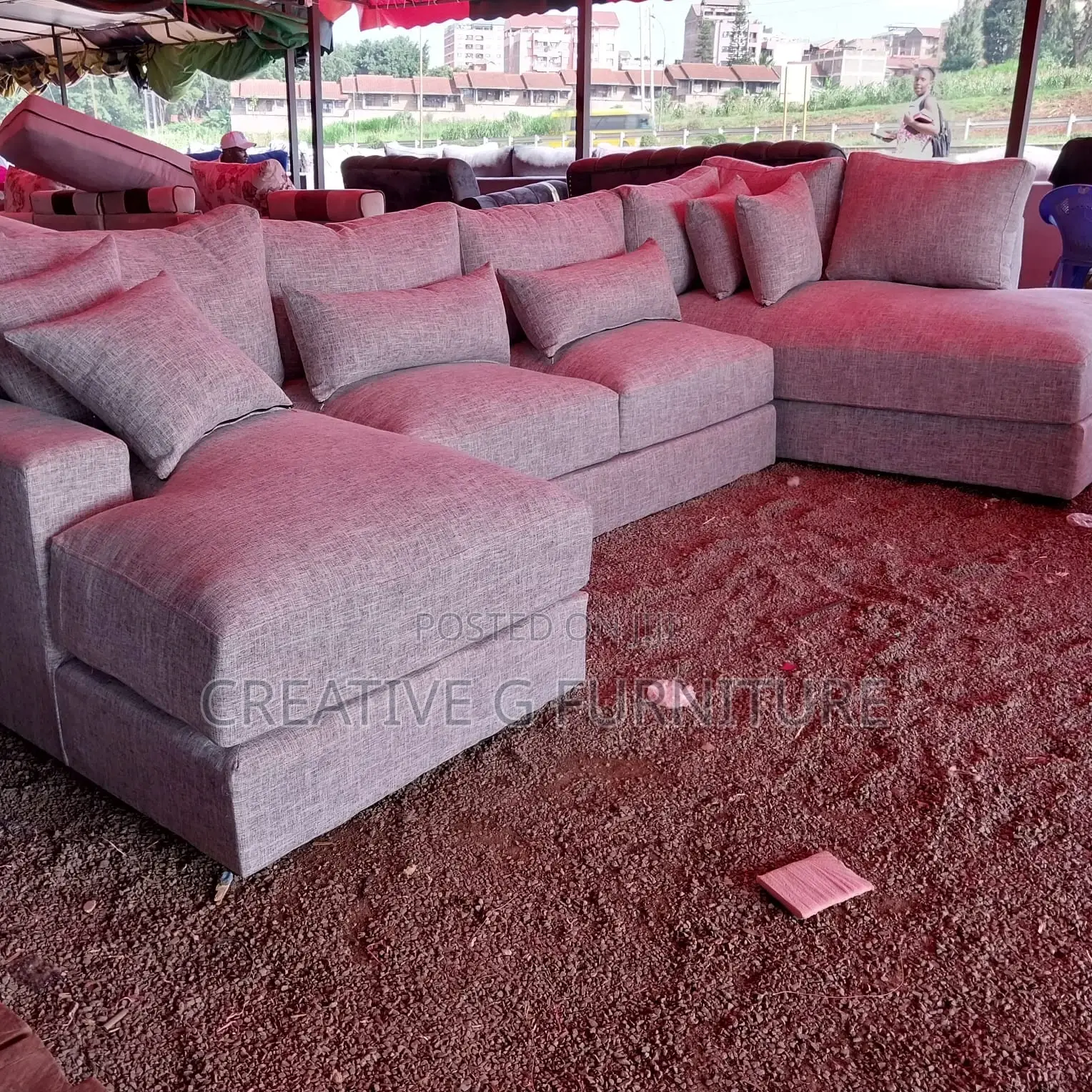 *Luxury Fabric U-Shape Sofa – Classy Home Furniture