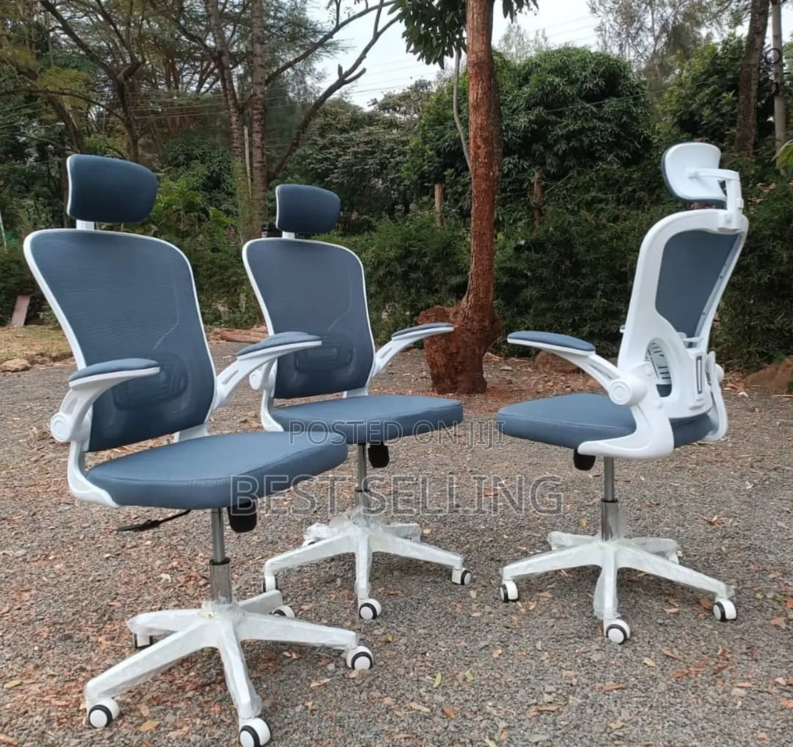 White Headrest Chair