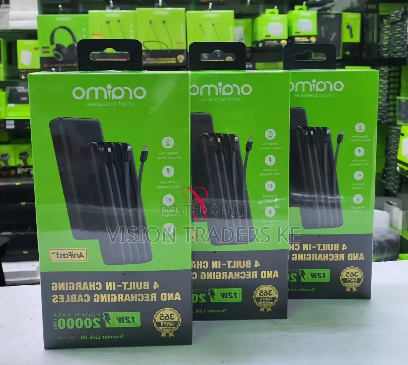 Oraimo Opb-P5201 20,000mah Power Bank With 4 Built-in Charging Cables