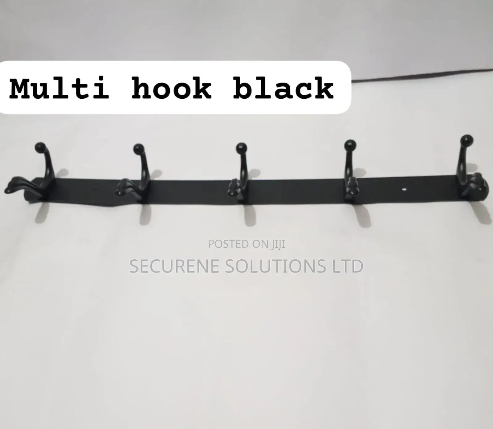 Black Metal Wall-mounted Multi-hook Rack