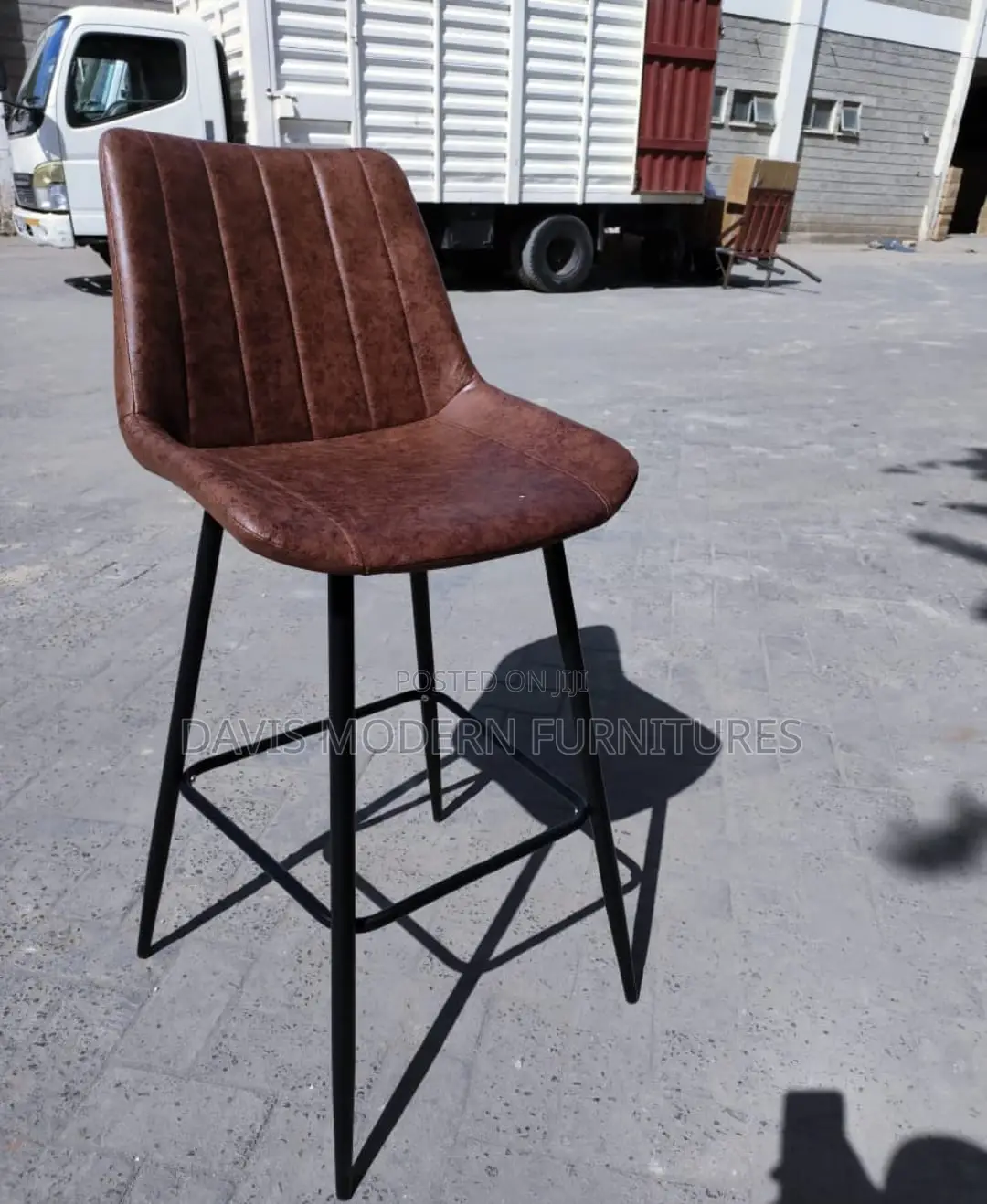 Stylish Brown Tufted Bar Stool