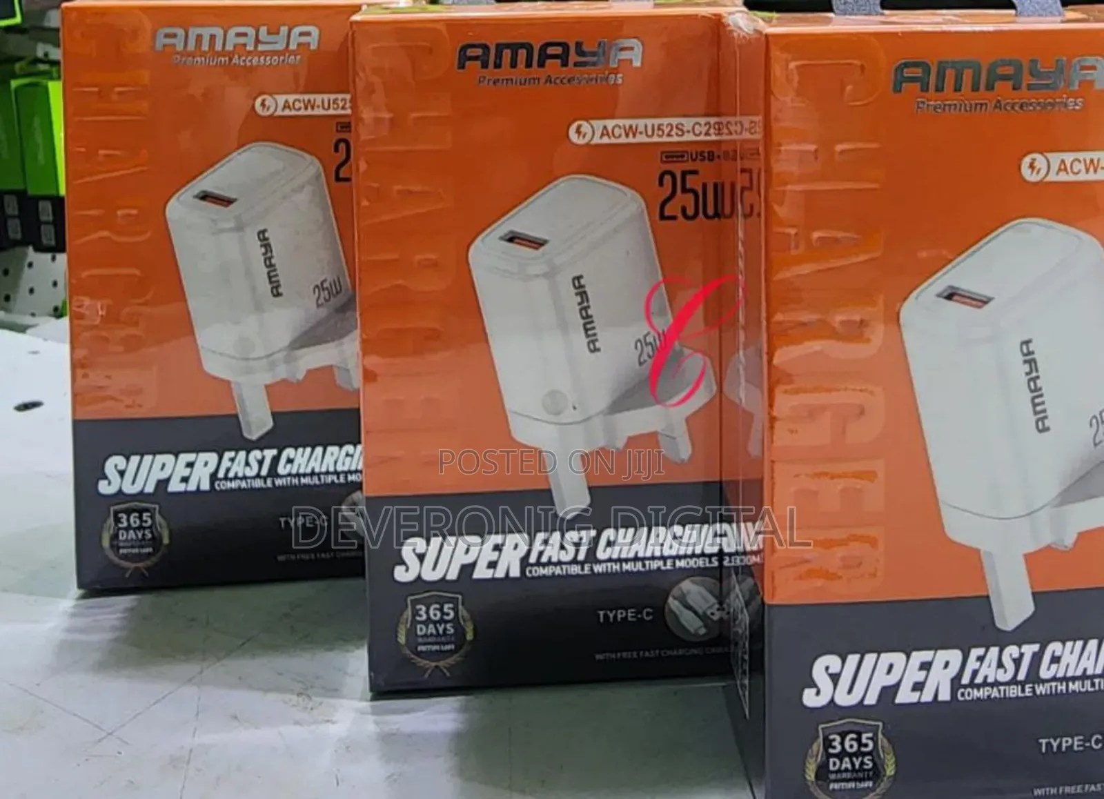 Amaya Acw-U52s-C29 *25w* Super Fast Charger With Usb to Type C Cable