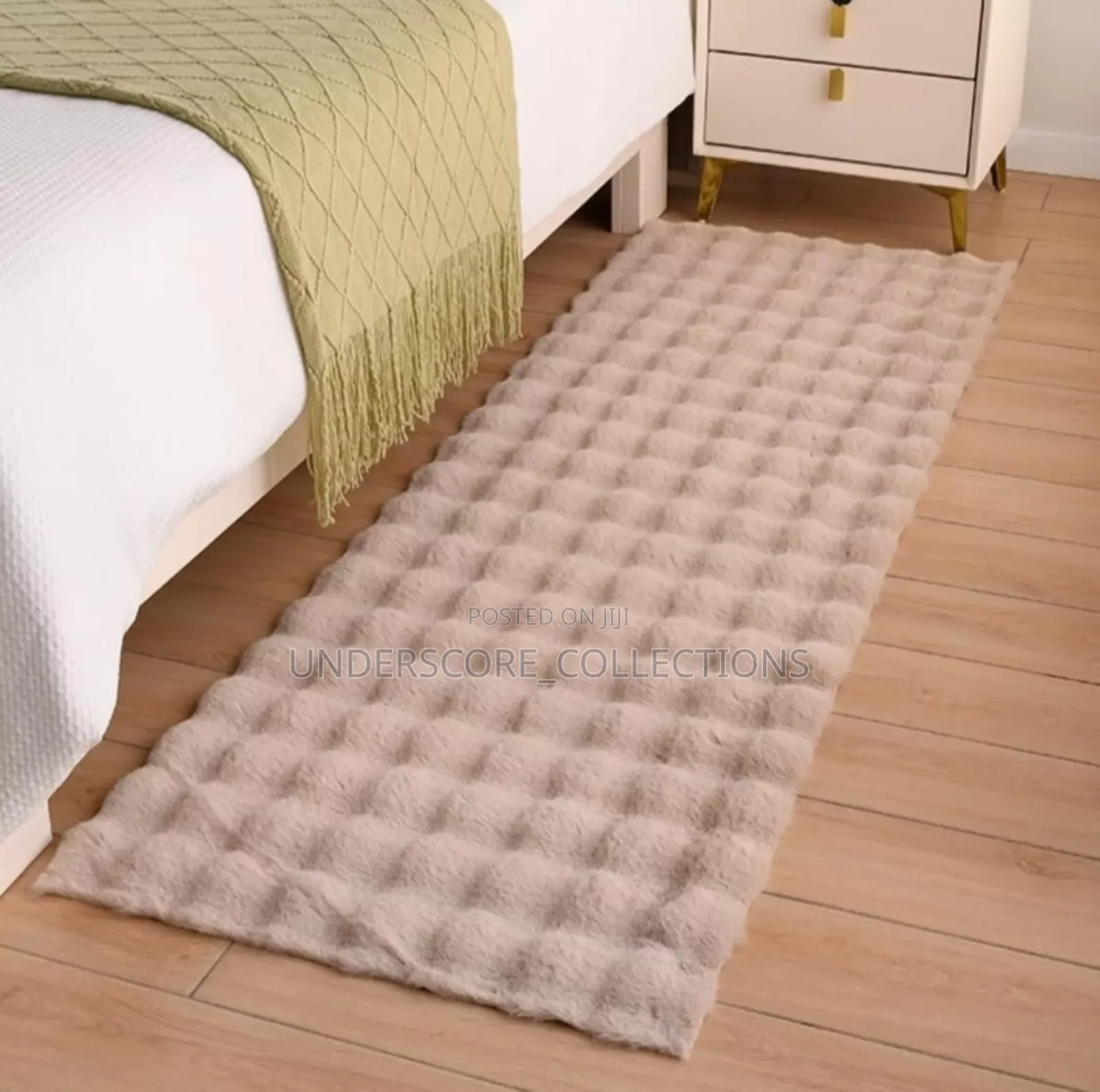 Rabbit Faux Fur Bedside Rug