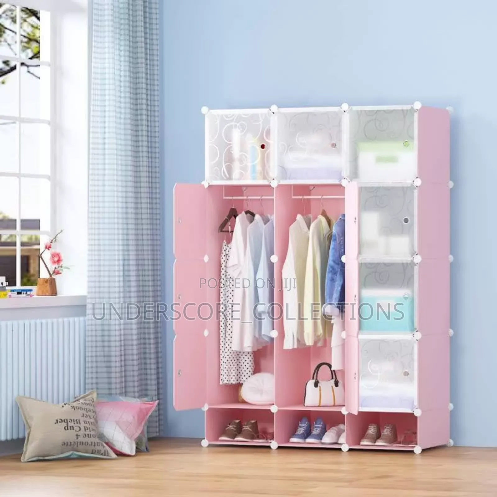 3 Column Plastic Portable Wardrobes