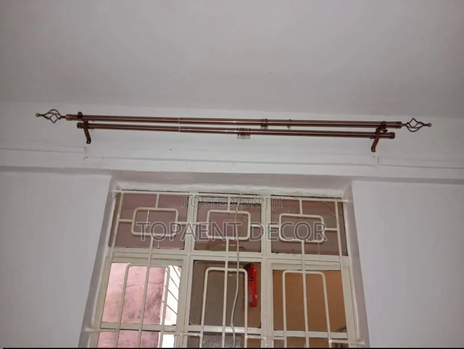 Brown Double Rod 3m Window Adjustable Curtain Rods