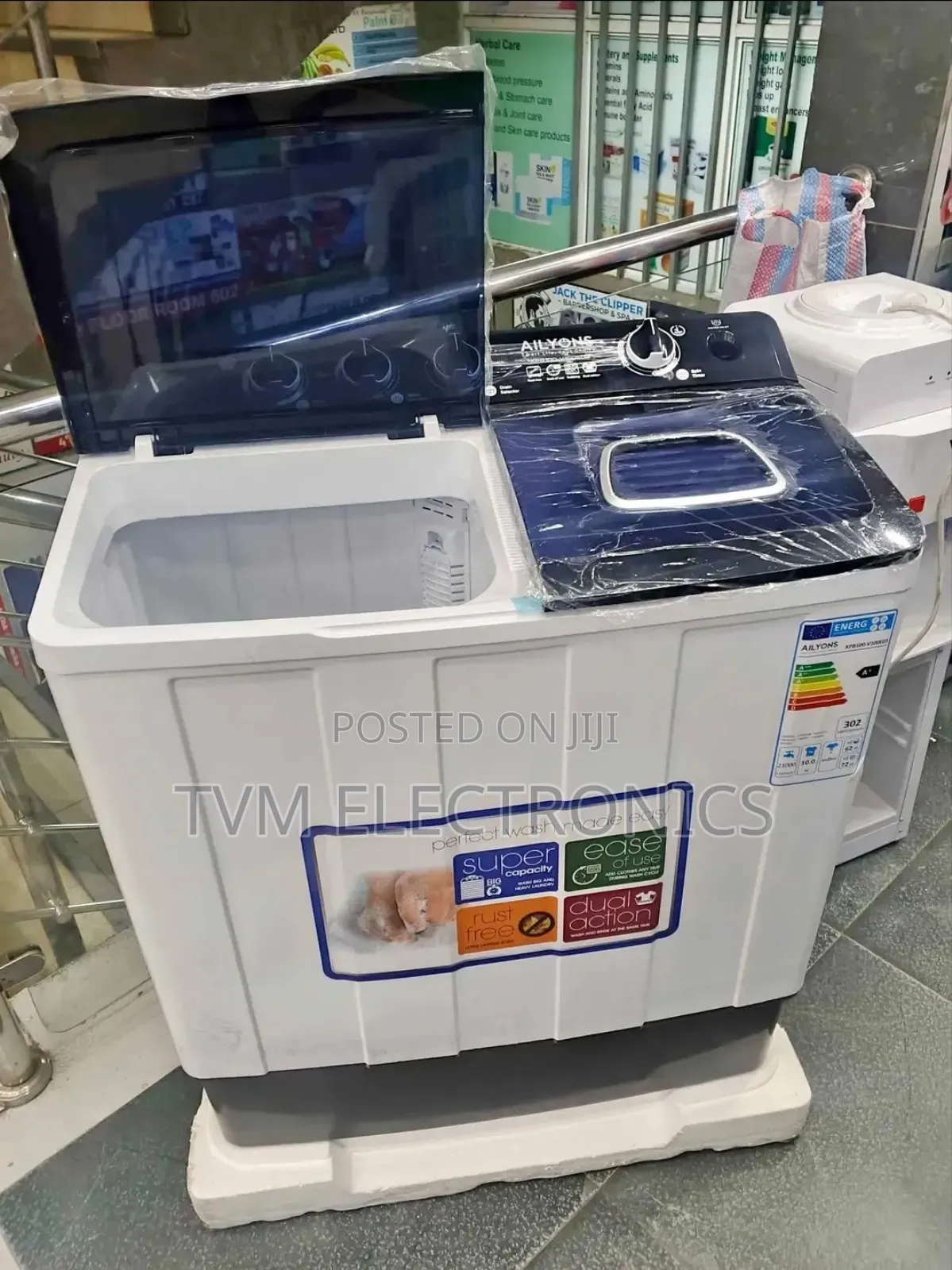 Ailyons 10kg Washing Machine Semi Automatic-With Free Extension