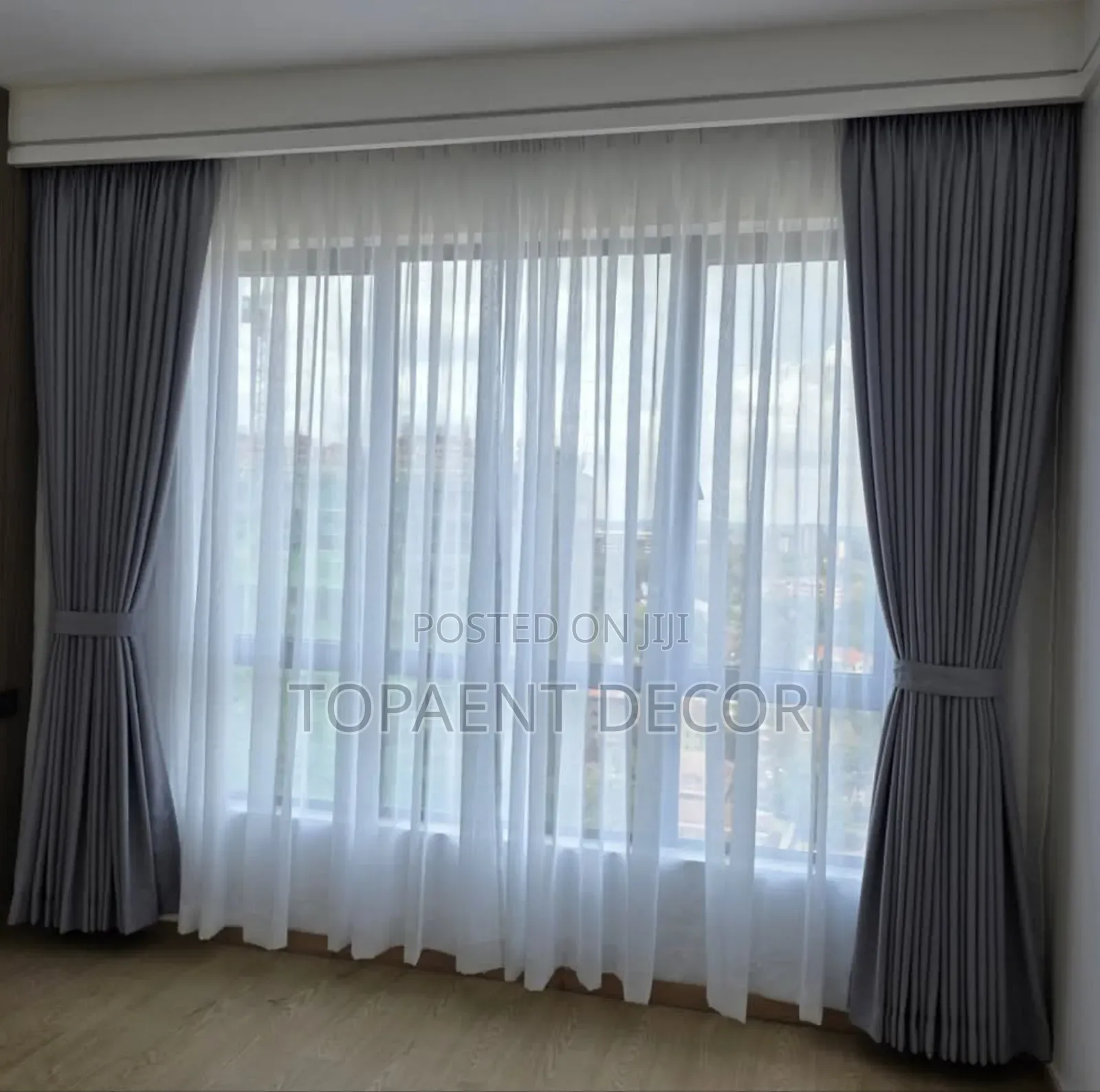 Grey,Soft Elegance And Beautiful Window Curtains And White Sheers