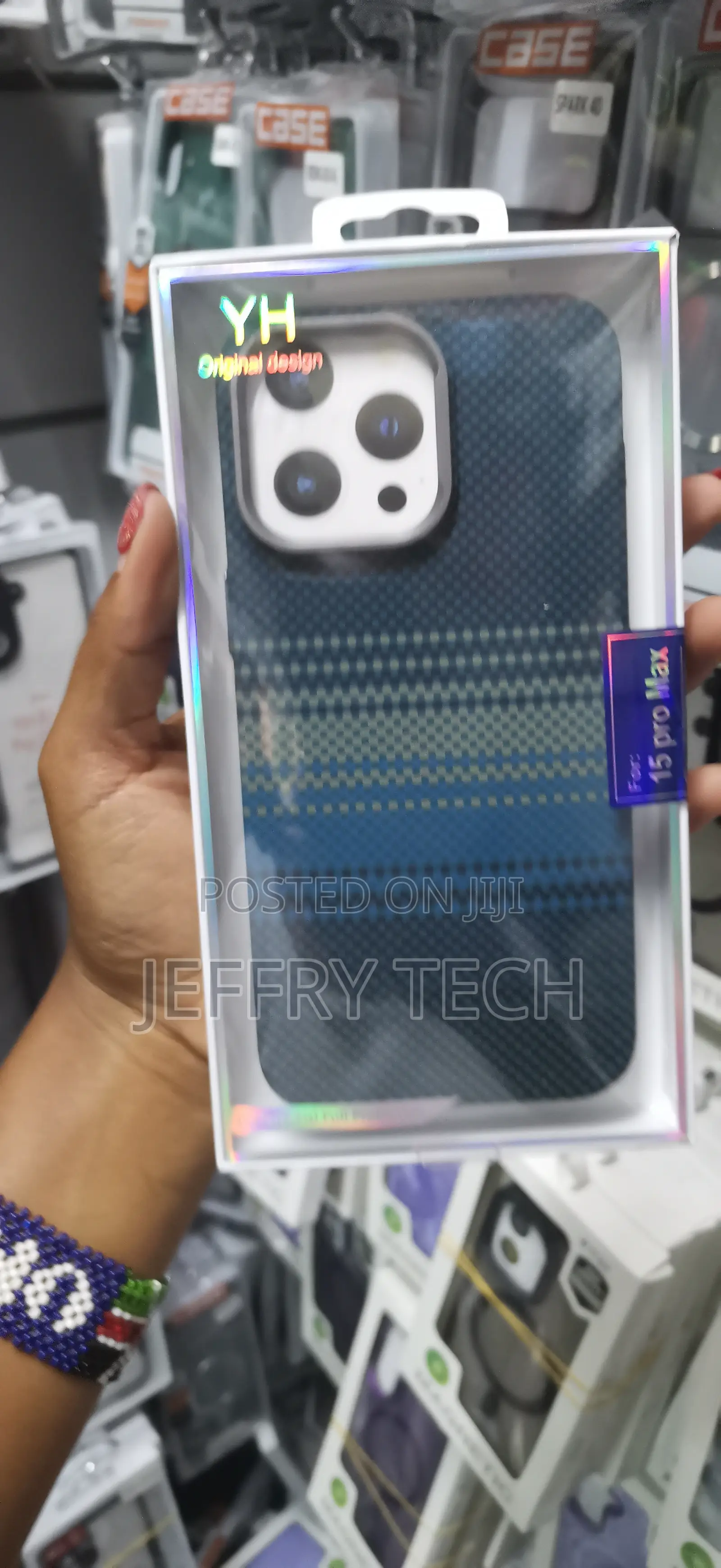 Axser Tribal Covers for Apple iPhone 15 Pro Carbon Fiber Case