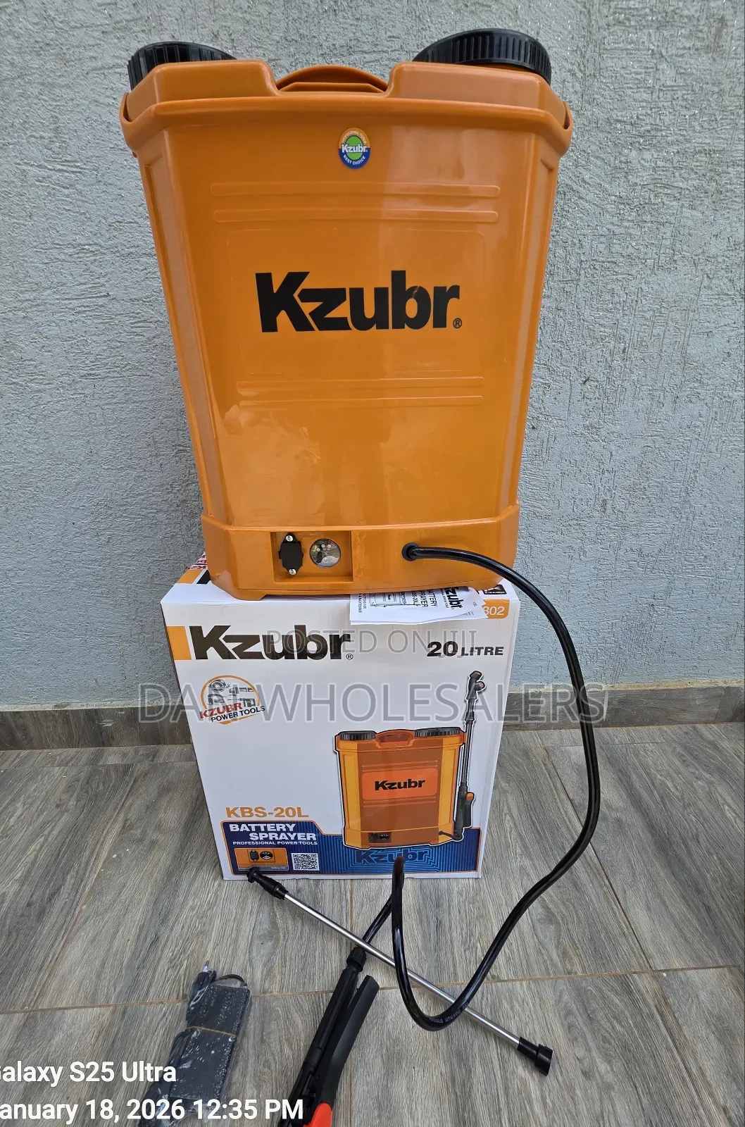 20 Liters Kzubar Cordless Knapsack Sprayer