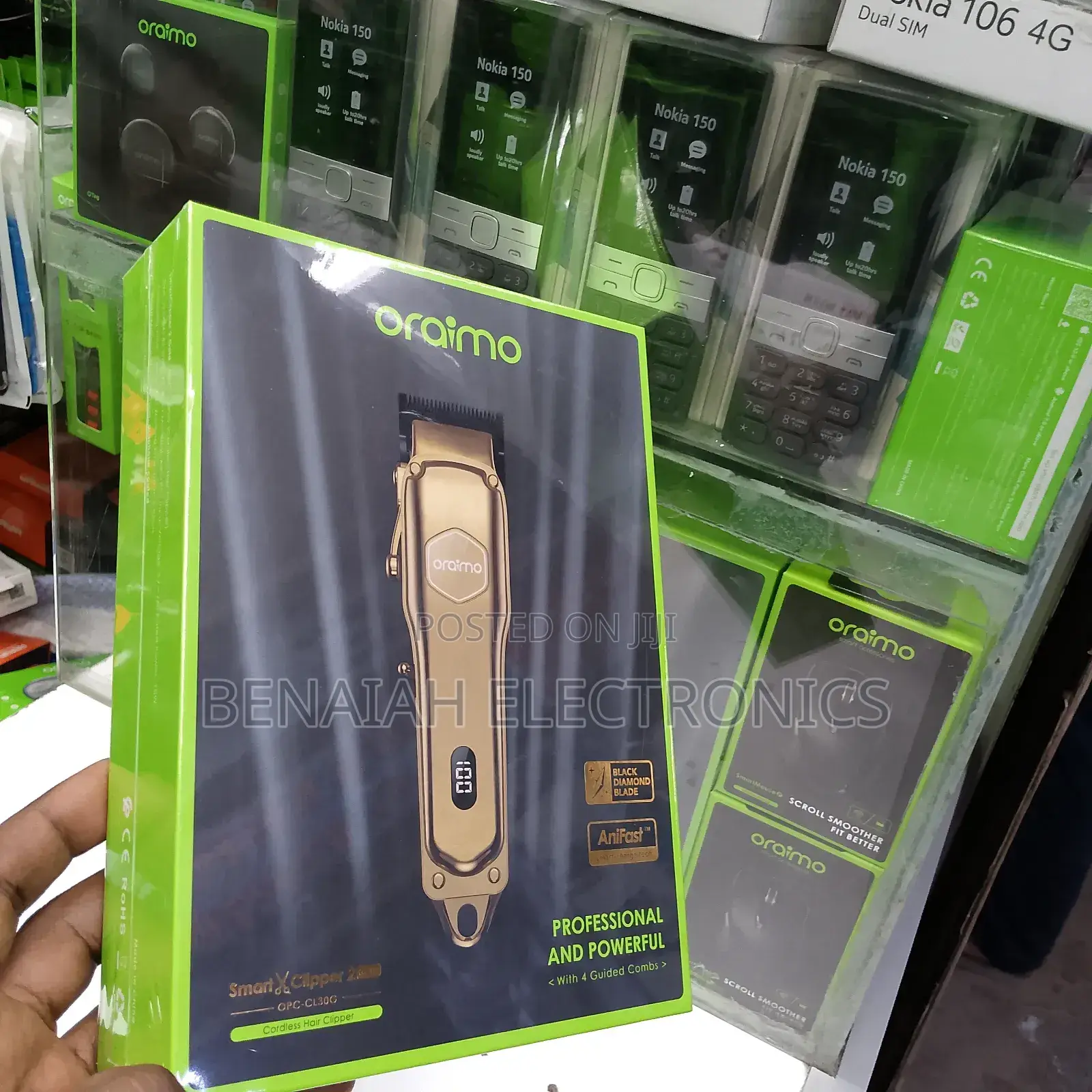 Oraimo Shaving Machine , Cordless Hair Clippers Gold Color Led Display