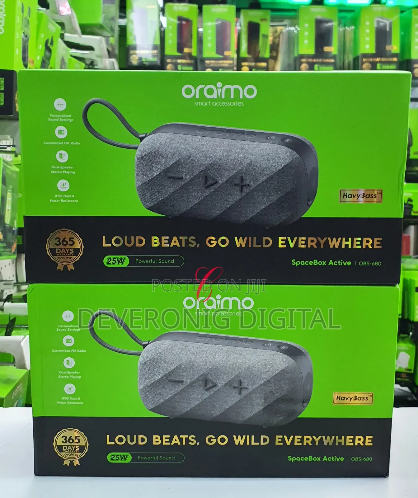 Oraimo Spacebox Active Obs-680 *25w* Powerful Sound Speaker Fm Radio*