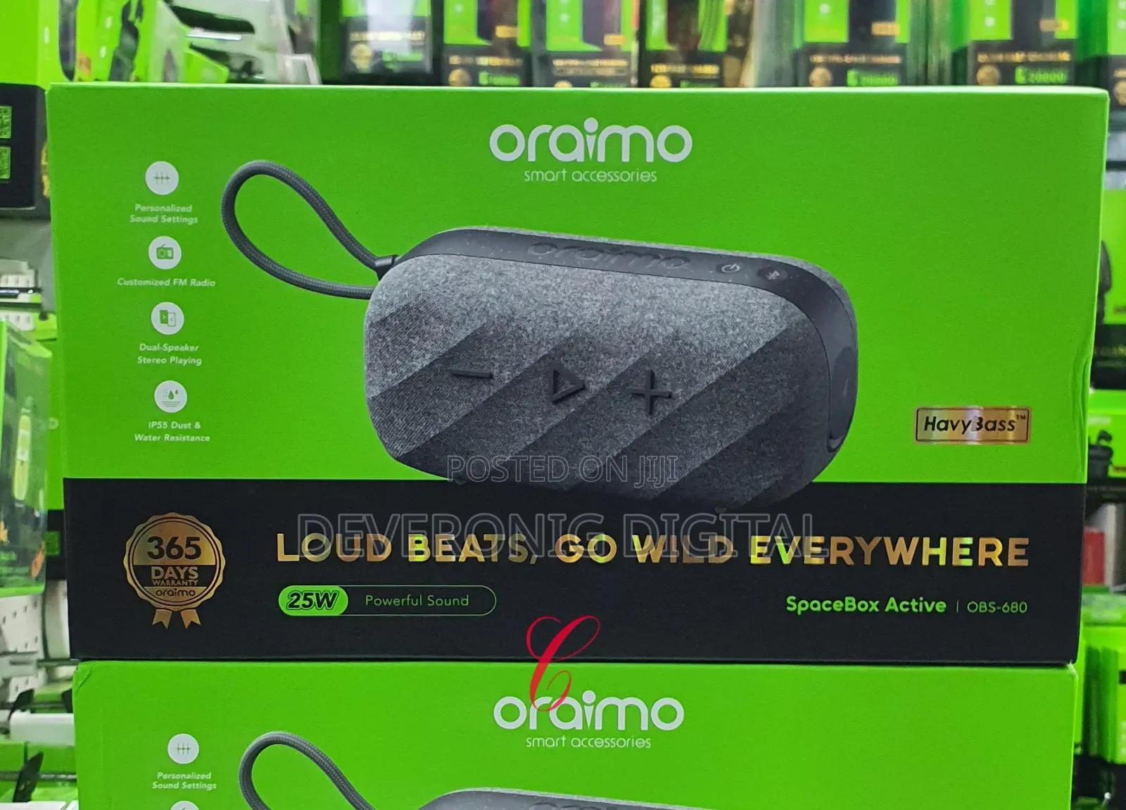 Oraimo Spacebox Active Obs-680 *25w* Powerful Sound Speaker Fm Radio*