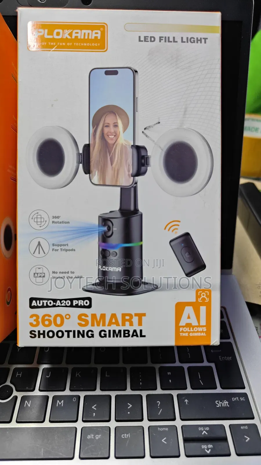 Smart Shooting Gimbal Led Fill Light 3600 Auto Rotation Face Detection