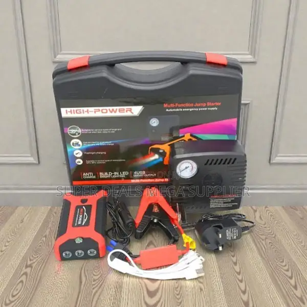 Portable Heavy Duty 99800mah Jump Starter With Built in Tire Inflator