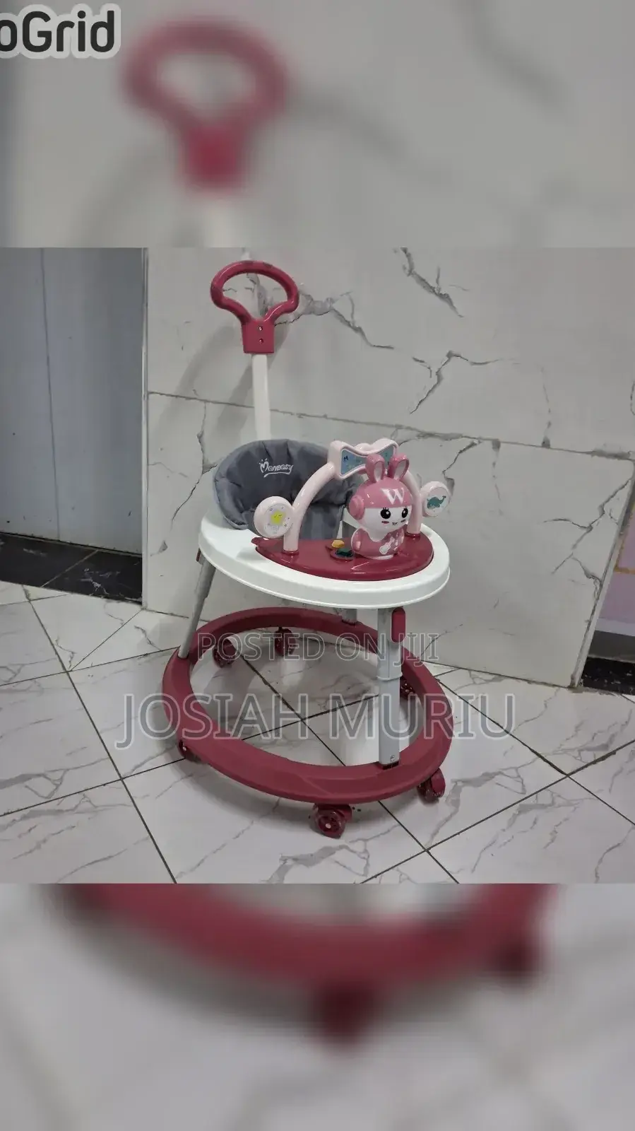 Momeasy Baby Walker With Music, Toys and Adjustable Height