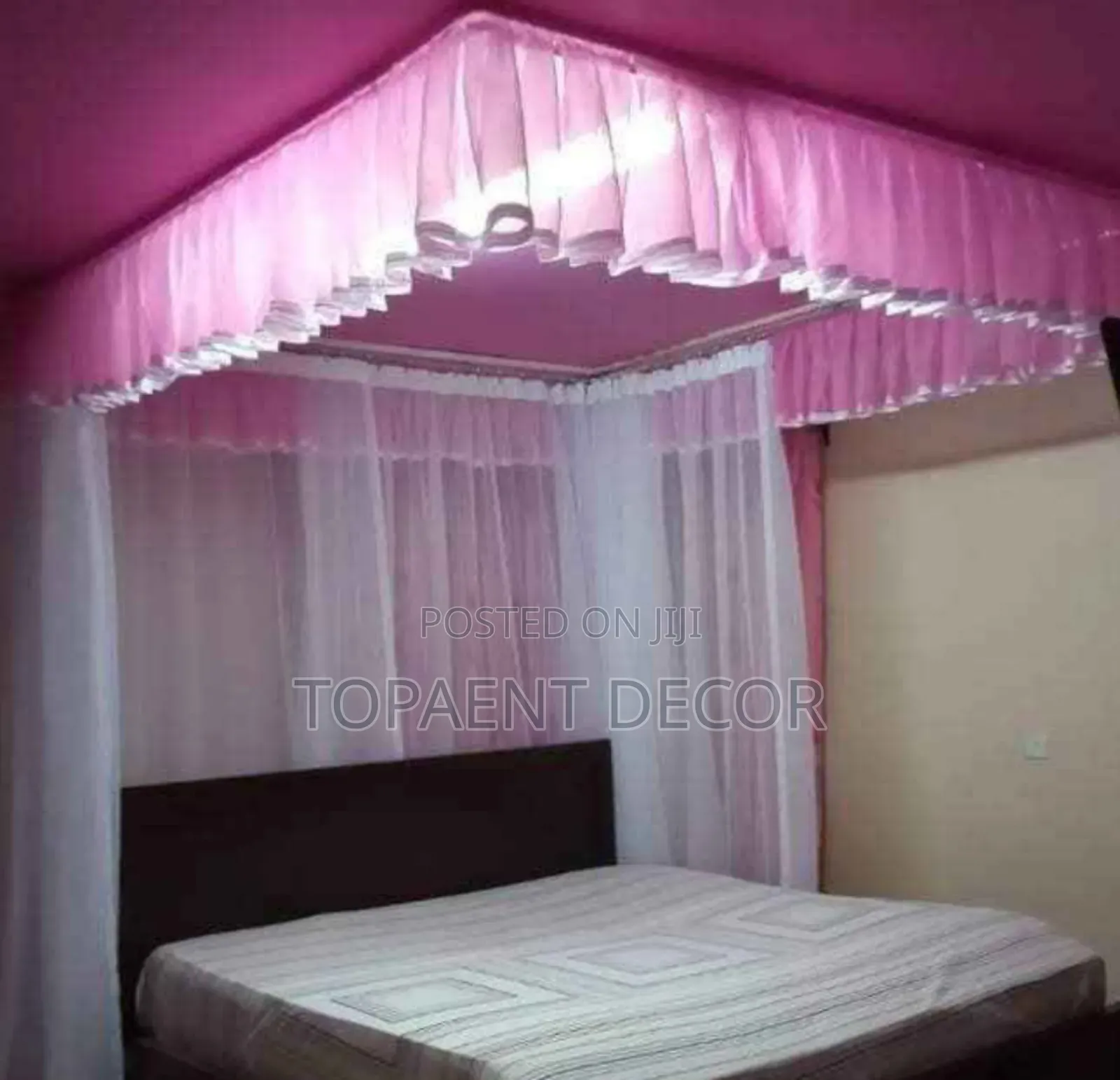 Made To Last ,Pink And White Mix Customized Mosquito Net