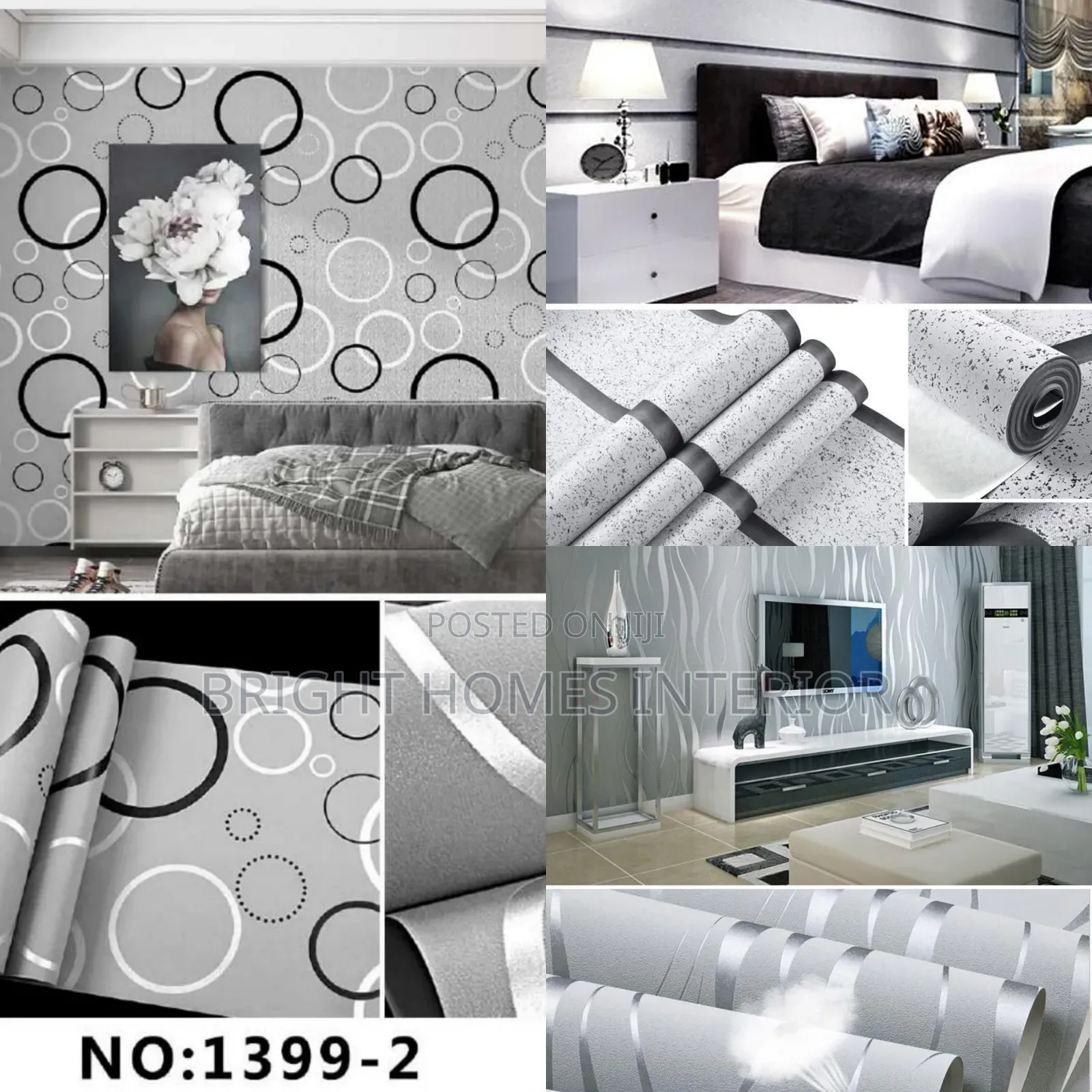 Grey Bubble Shades Kids Bedroom Wallpaper