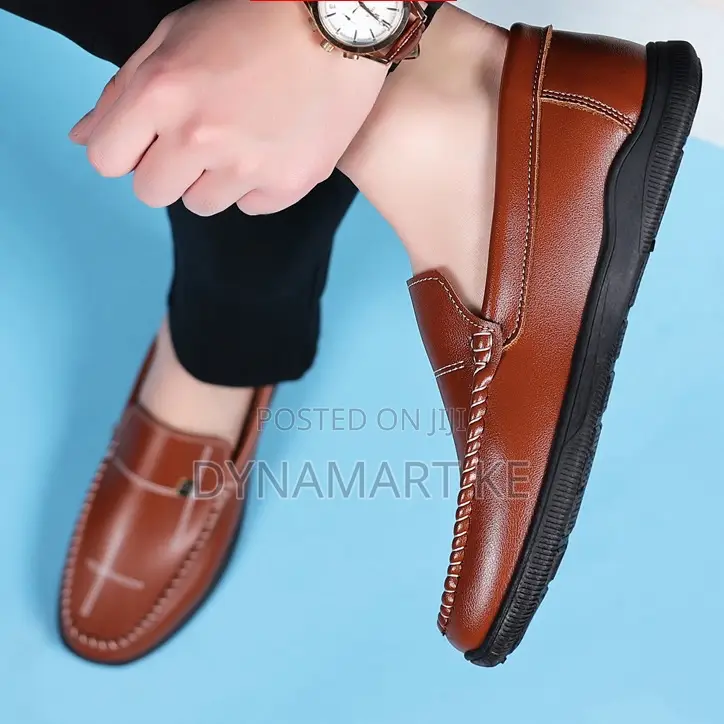 Men’S Shoes Loafers Microfiber Leather Official Casual Slip on Brown