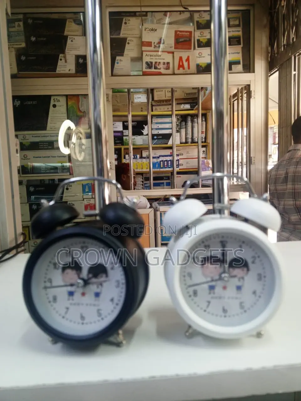 Cartoon Twin Bell Alarm Clock for Kids Students