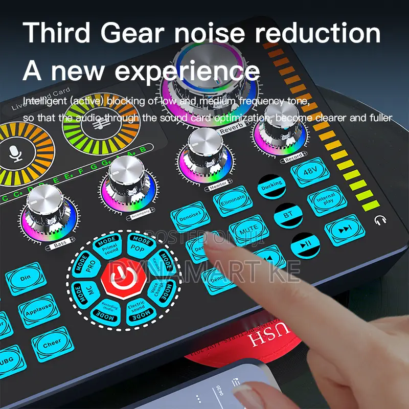 Q7 Live Sound Card Professional Audio Mixer, DSP Chip Voice Effects
