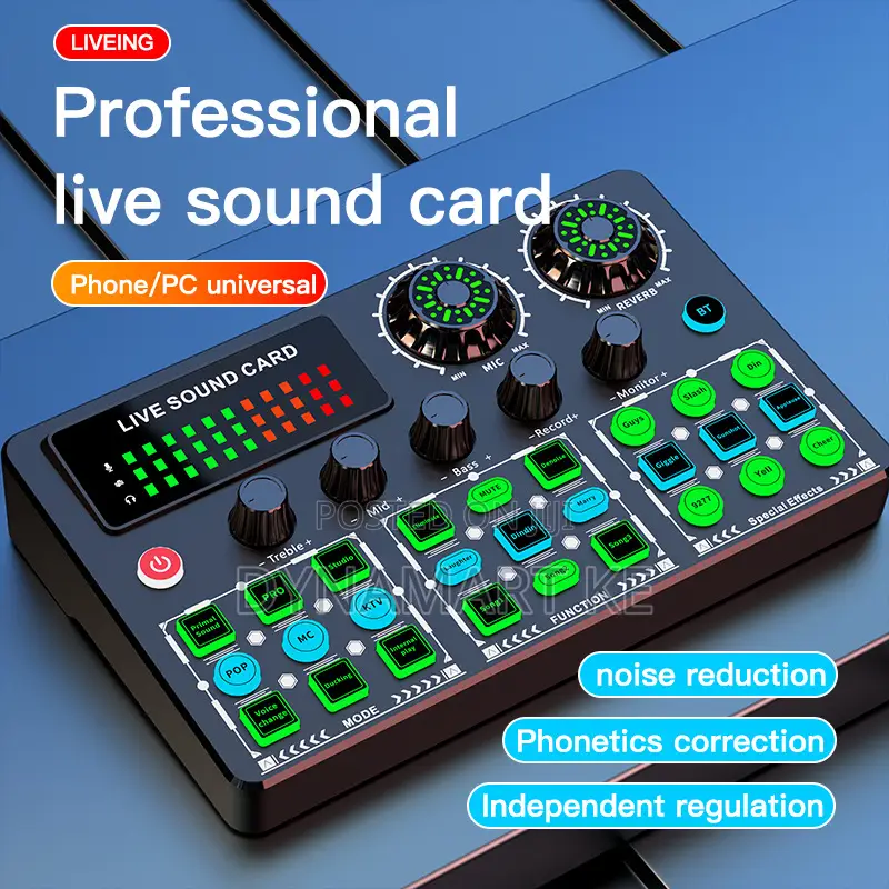 V99 Live Sound Card Professional Mixer With Dsp, Voice-Effects